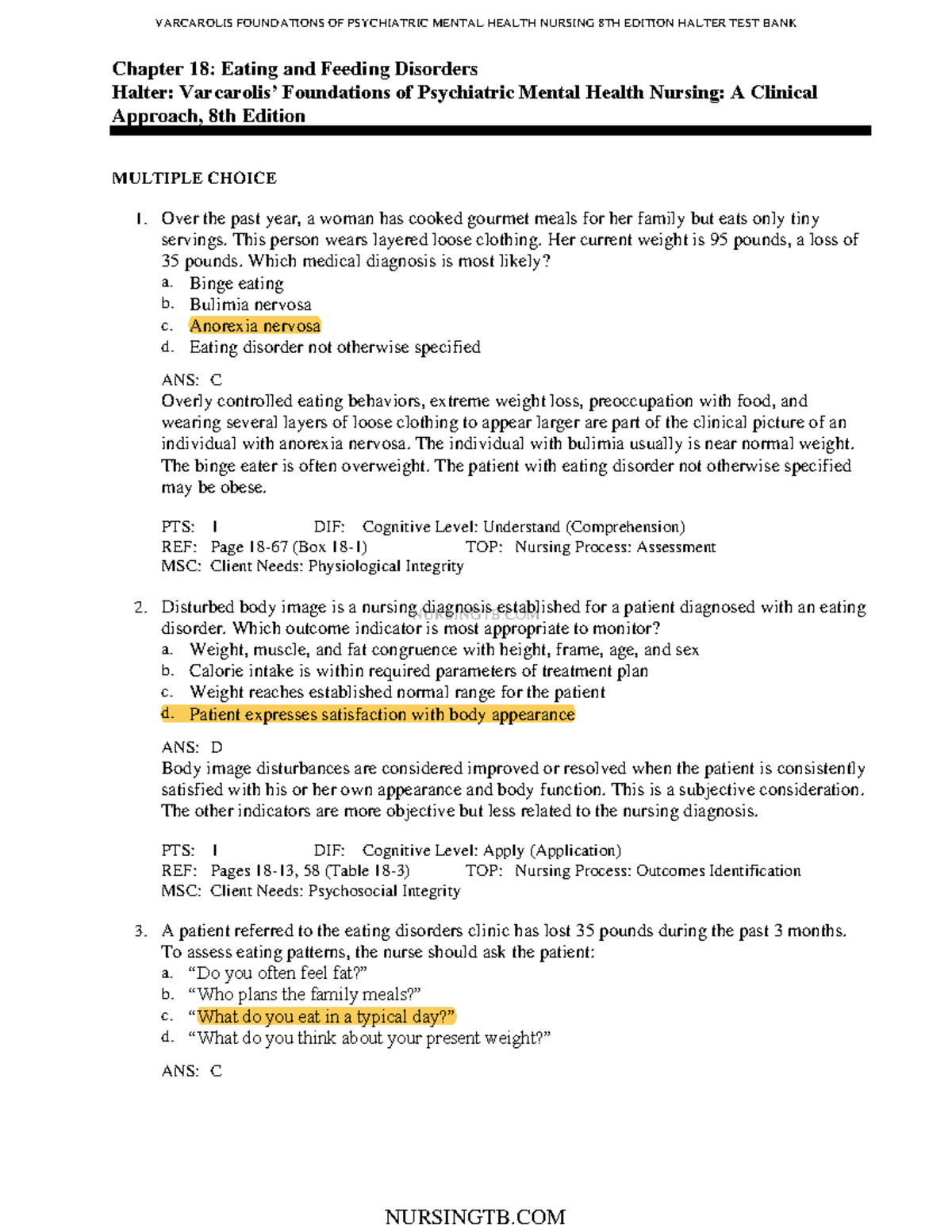 C18 - Chapter 18: Understanding Eating and Feeding Disorders in Nursing ...