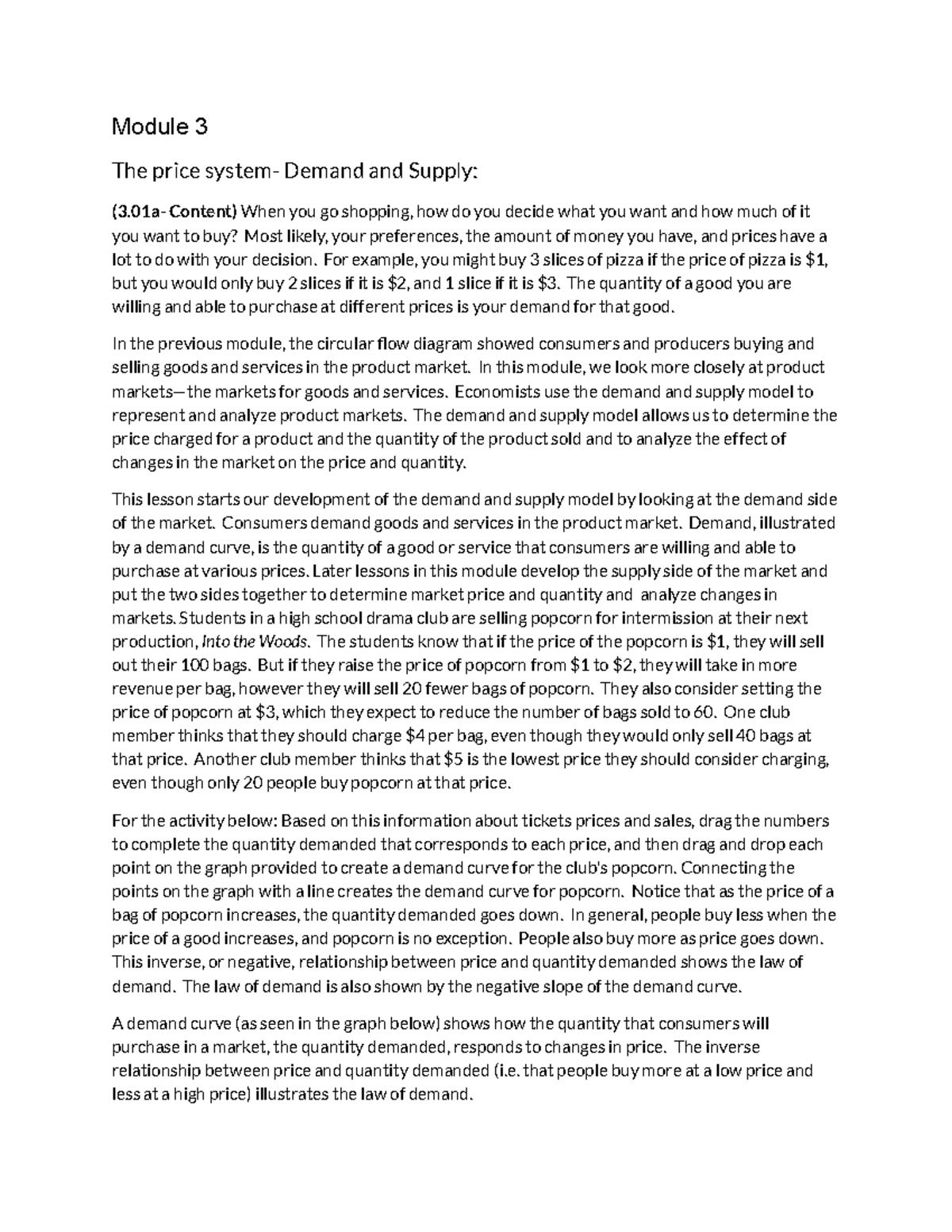 Econ Notes: Module 3 - Understanding Price Demand & Supply - Studocu