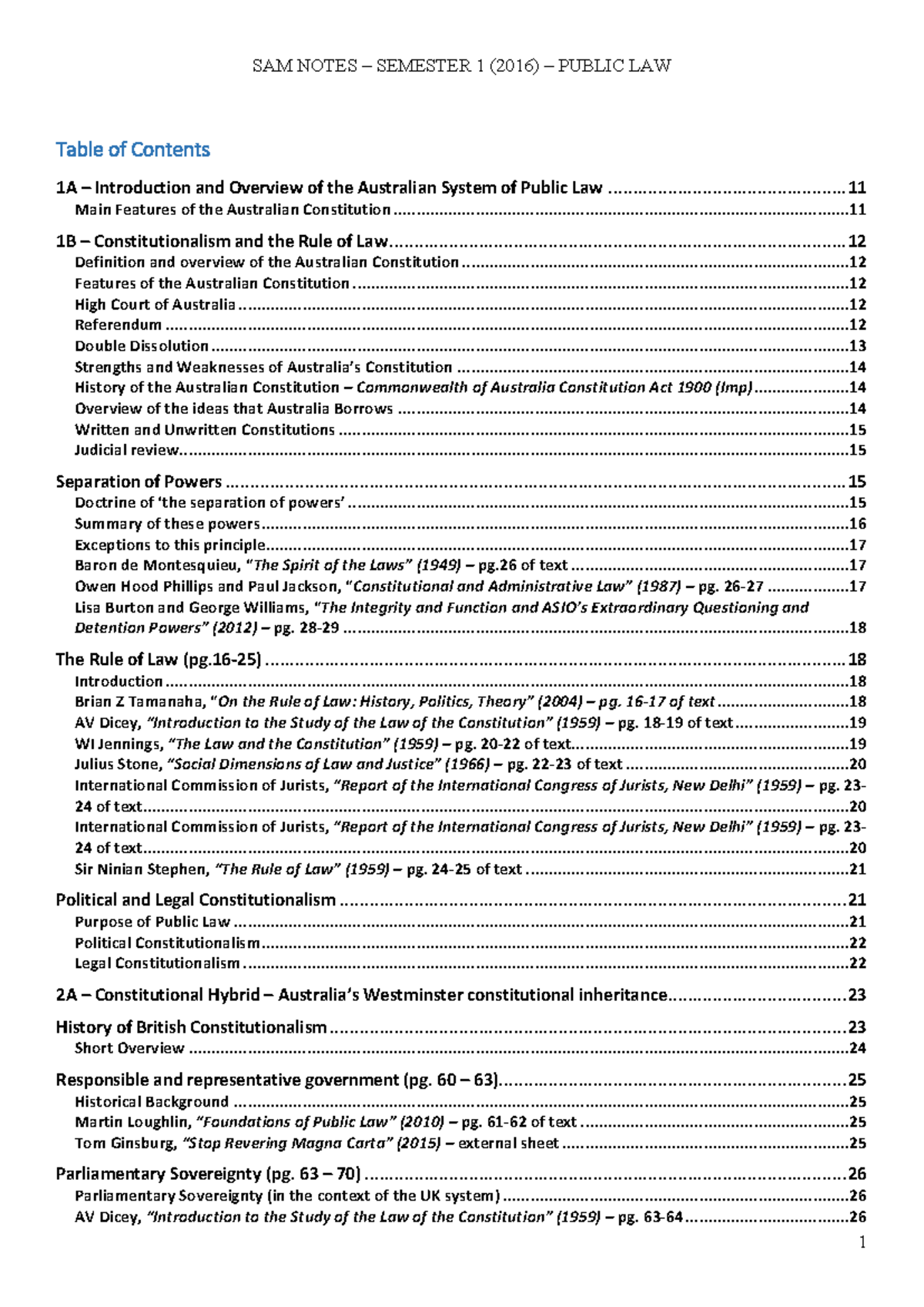 Public Law Lecture Notes - SAM 2016 Semester 1 Insights - Studocu
