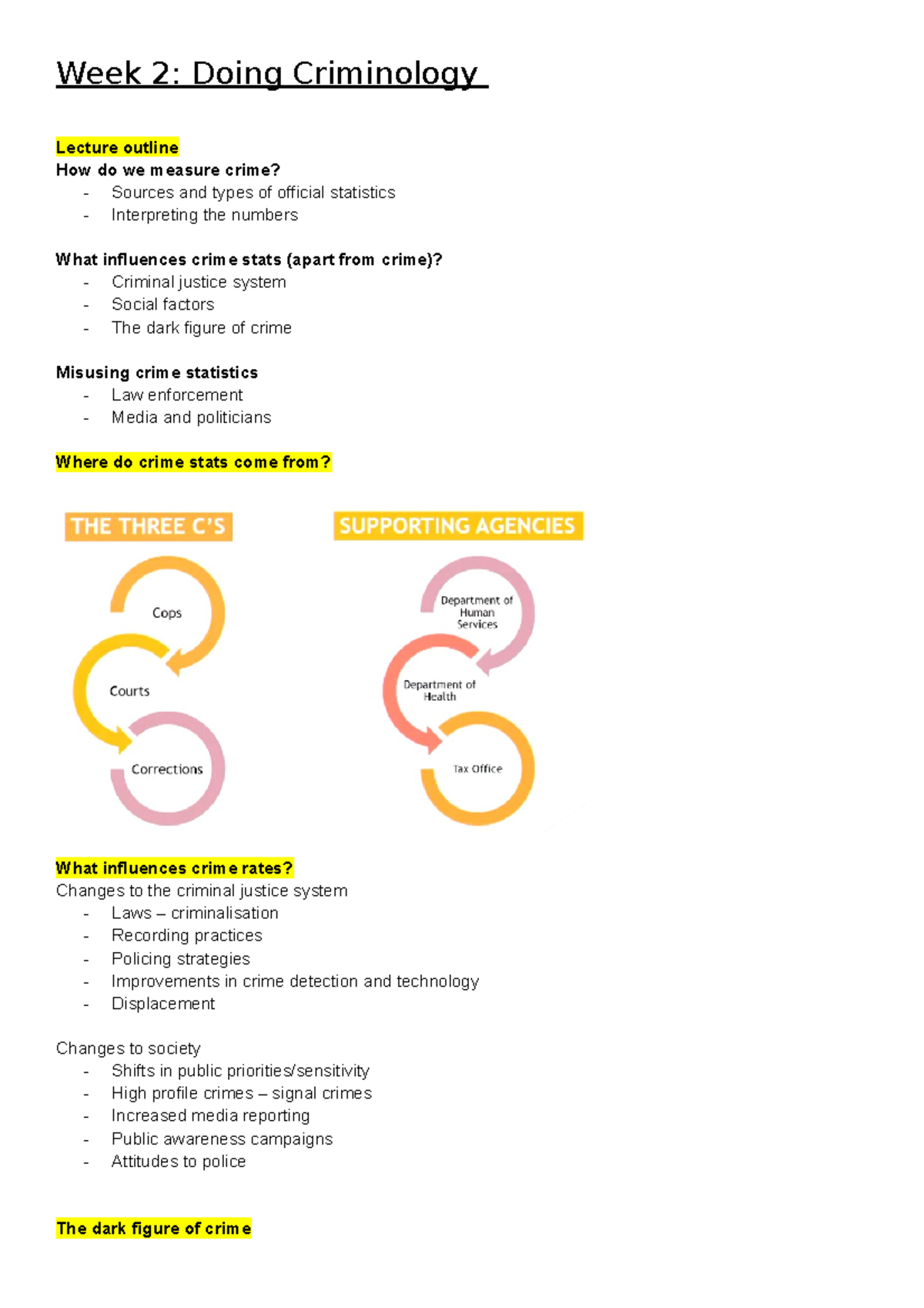 Week 2 - Doing Criminology - Week 2: Doing Criminology Lecture outline ...