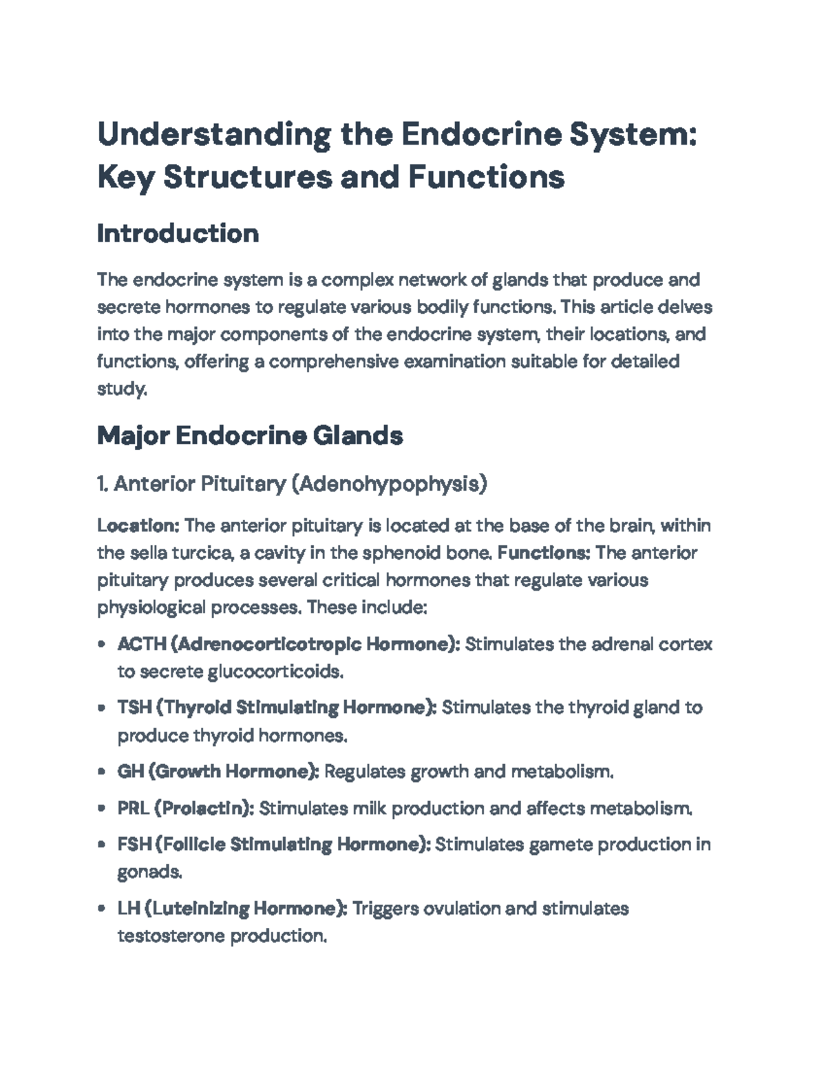 Understanding the Endocrine System: Key Glands and Functions Overview ...