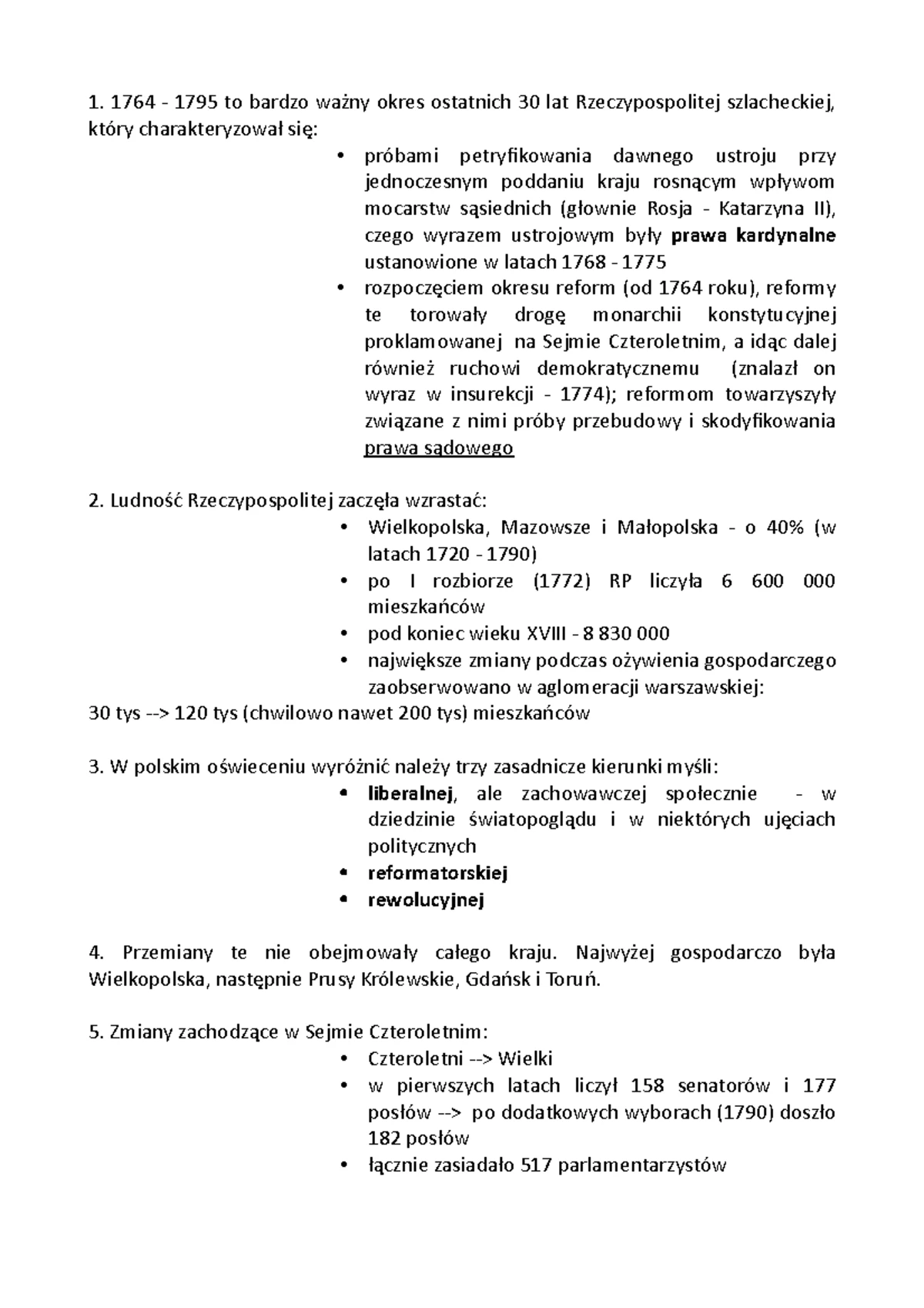 Czasy Stanisławowskie - 1764 - 1795 to bardzo ważny okres ostatnich 30