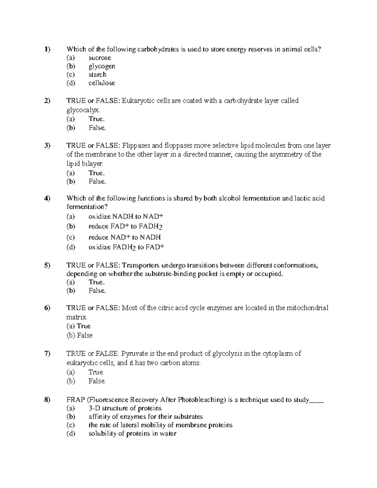 Exam 2 Practice Questions for Cell Biology (BIO 101) - Studocu