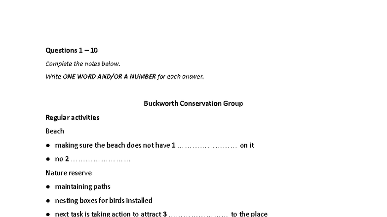 C17T1 - IELTS Exam Preparation Notes and Questions - Studocu