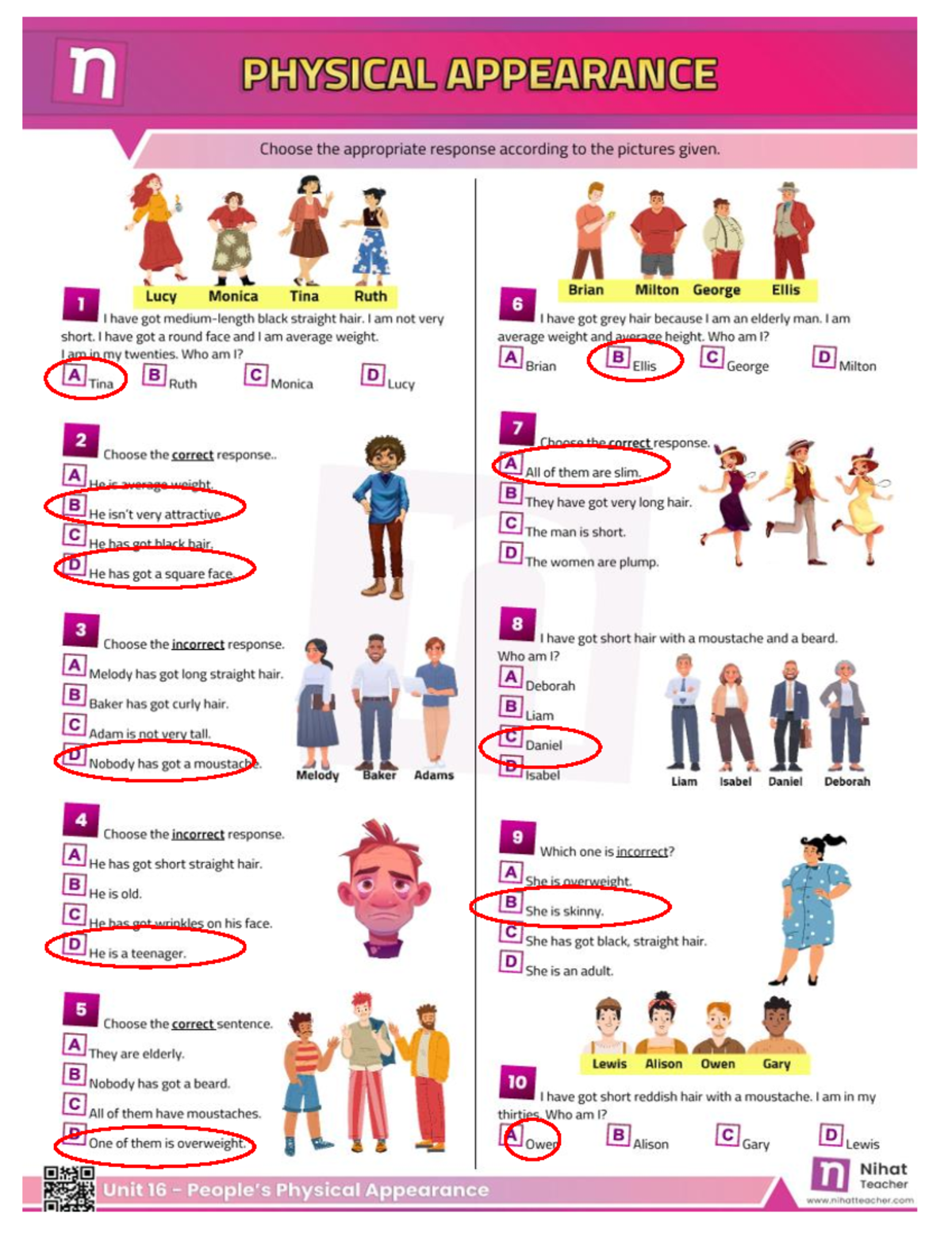 Class evidence 03-04-25 - n PHYSICAL APPEARANCE Choose the appropriate ...