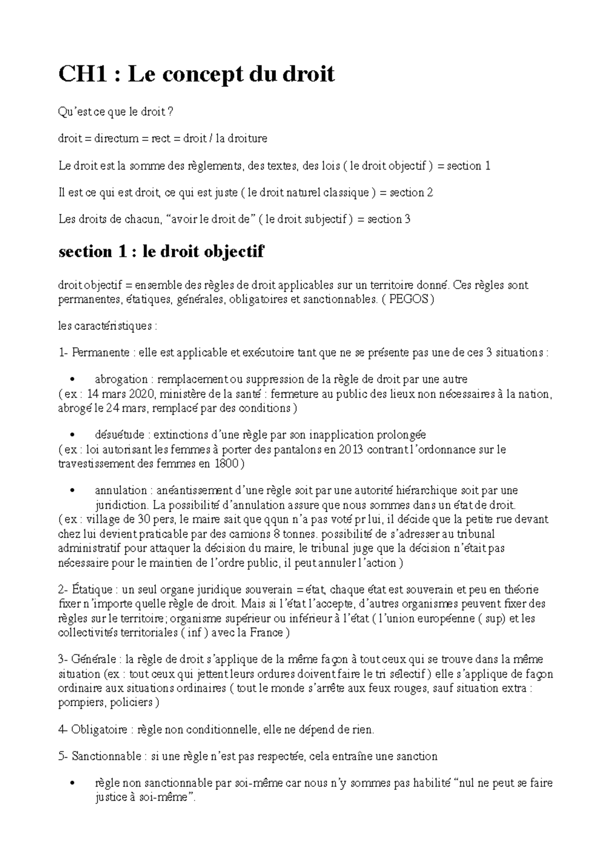 Introduction au Droit - L1 S1: Concepts et Principes Fondamentaux - Studocu