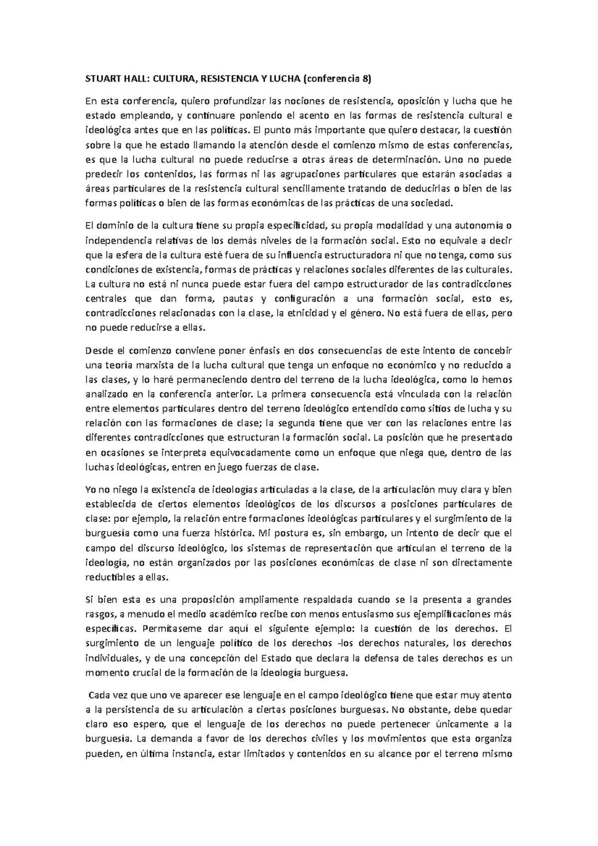 Cultura, Resistencia y Lucha en el Pensamiento de Stuart Hall ...