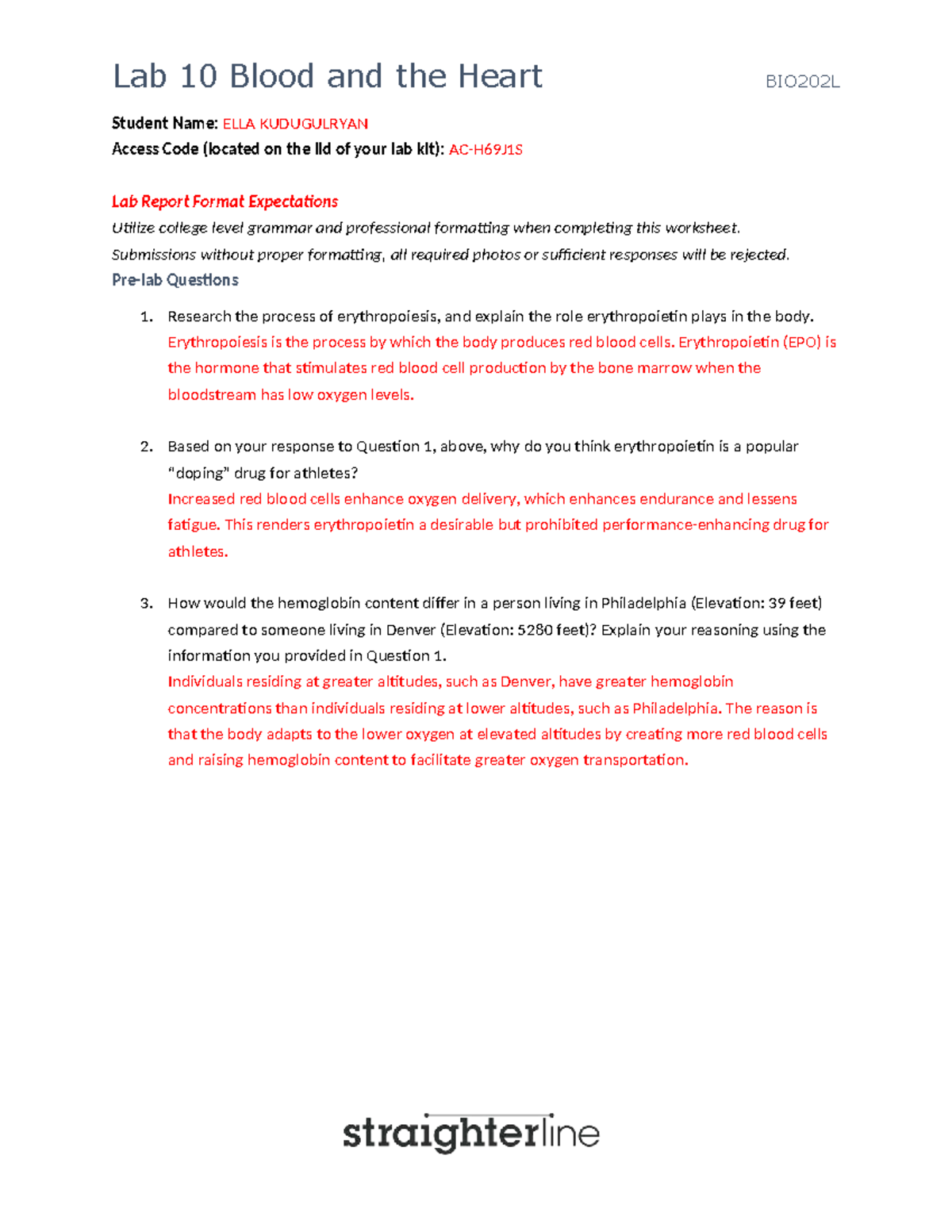 BIO202L Lab 10: Blood and Heart Functions and Experiments - Studocu