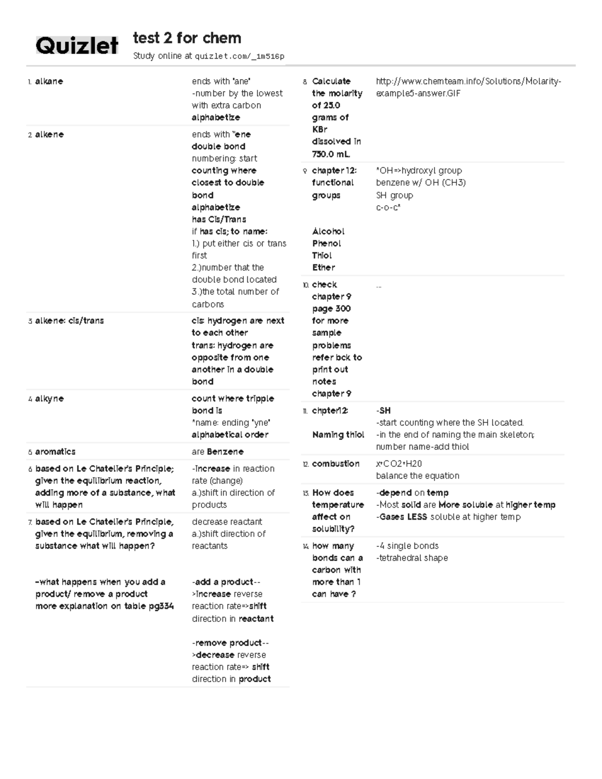 Chem 101 Final Exam Review: Key Concepts and Practice Problems - Studocu