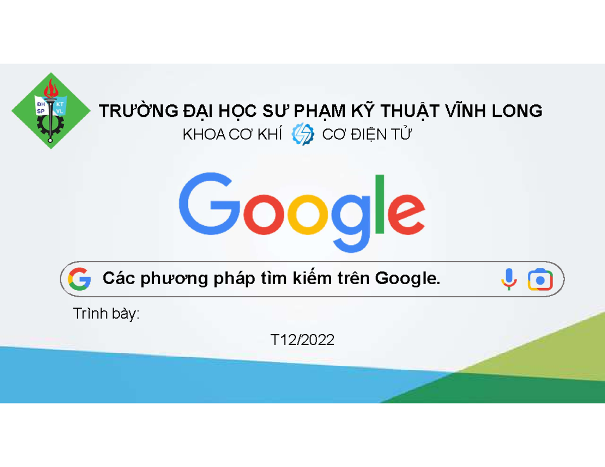 Hướng Dẫn Tìm Kiếm Trên Google - TT Nmcdt T12 - Studocu