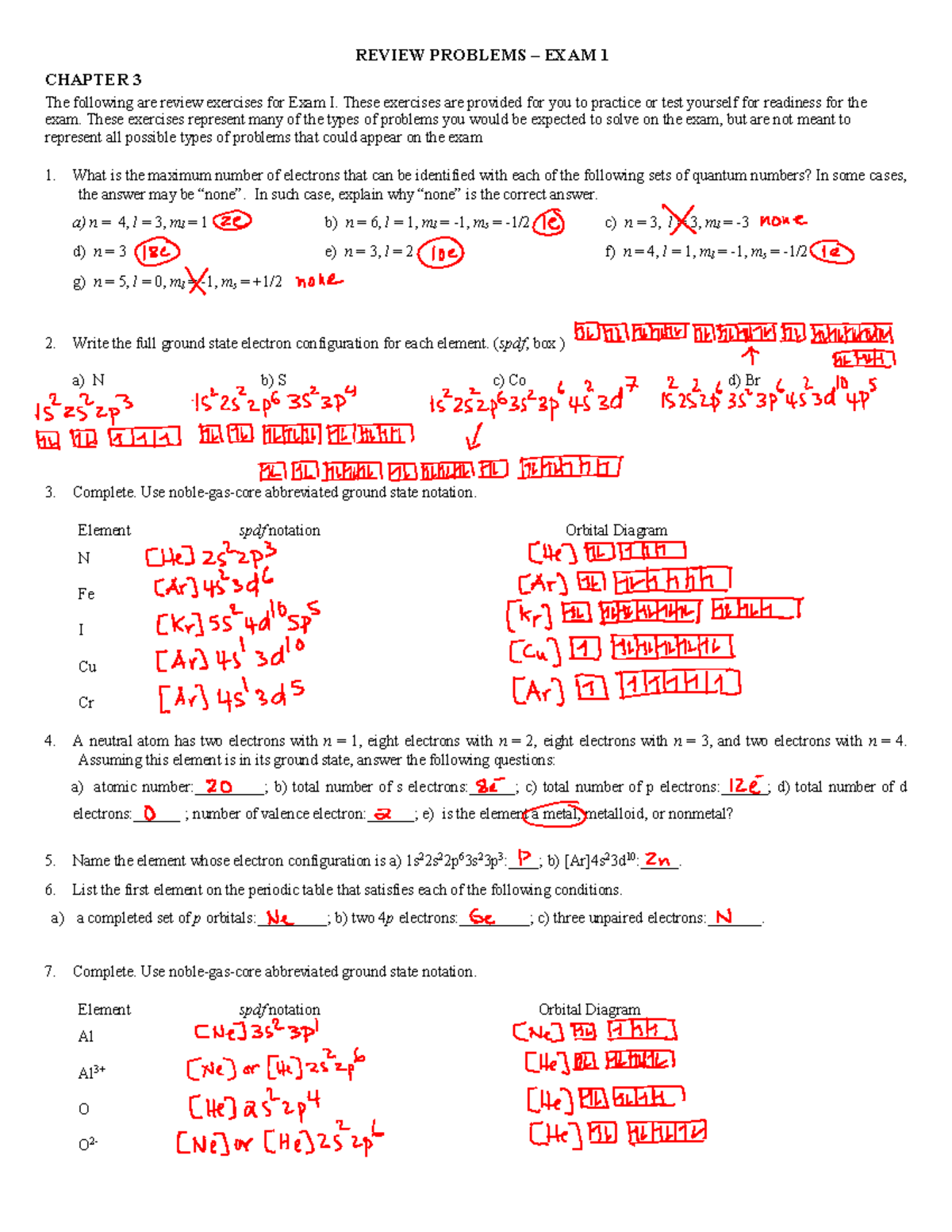 General Chemistry I - Chapter 3 Review Problems Solutions - REVIEW ...