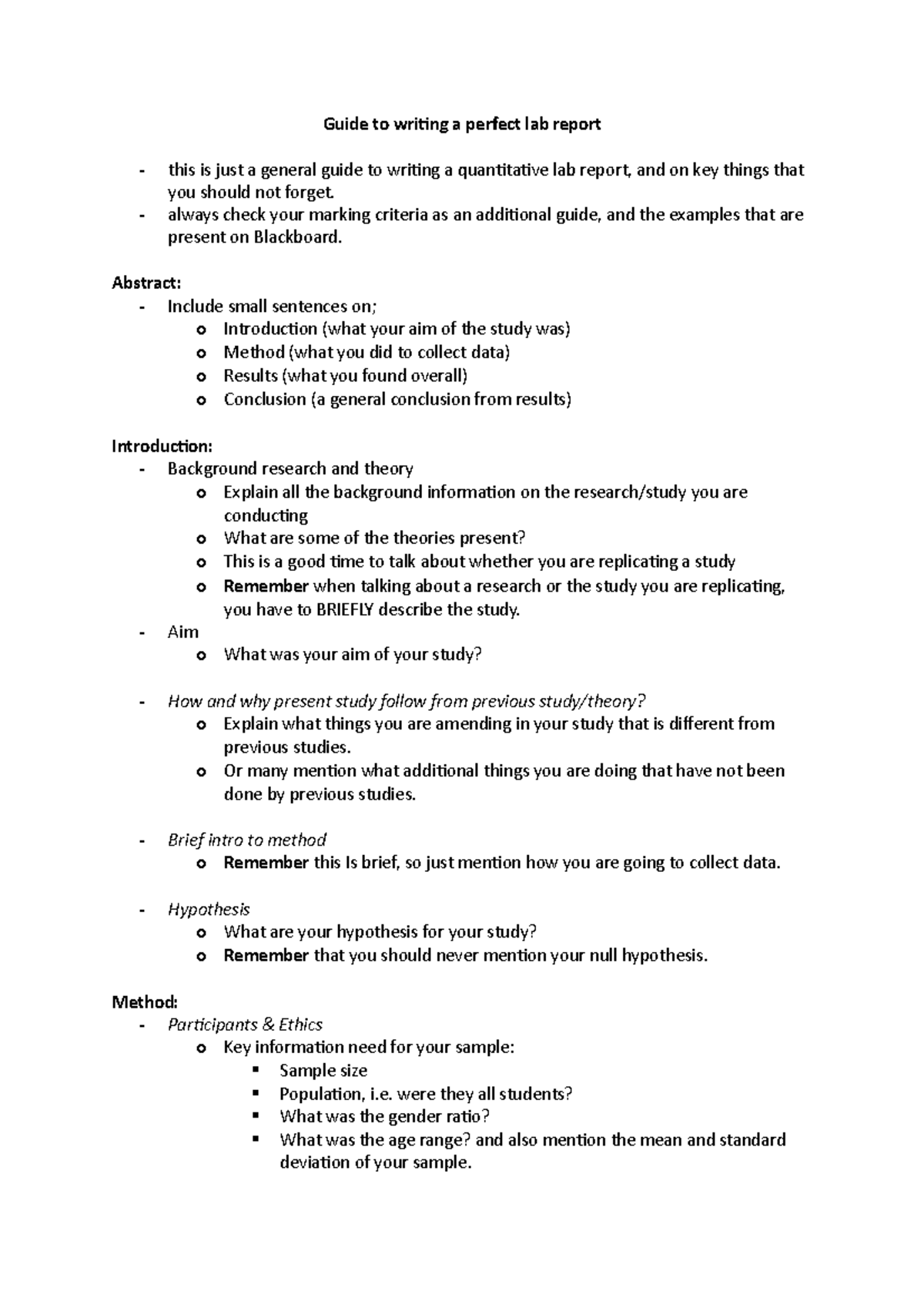Lab Report Writing Guide: Key Elements for a Successful Submission ...