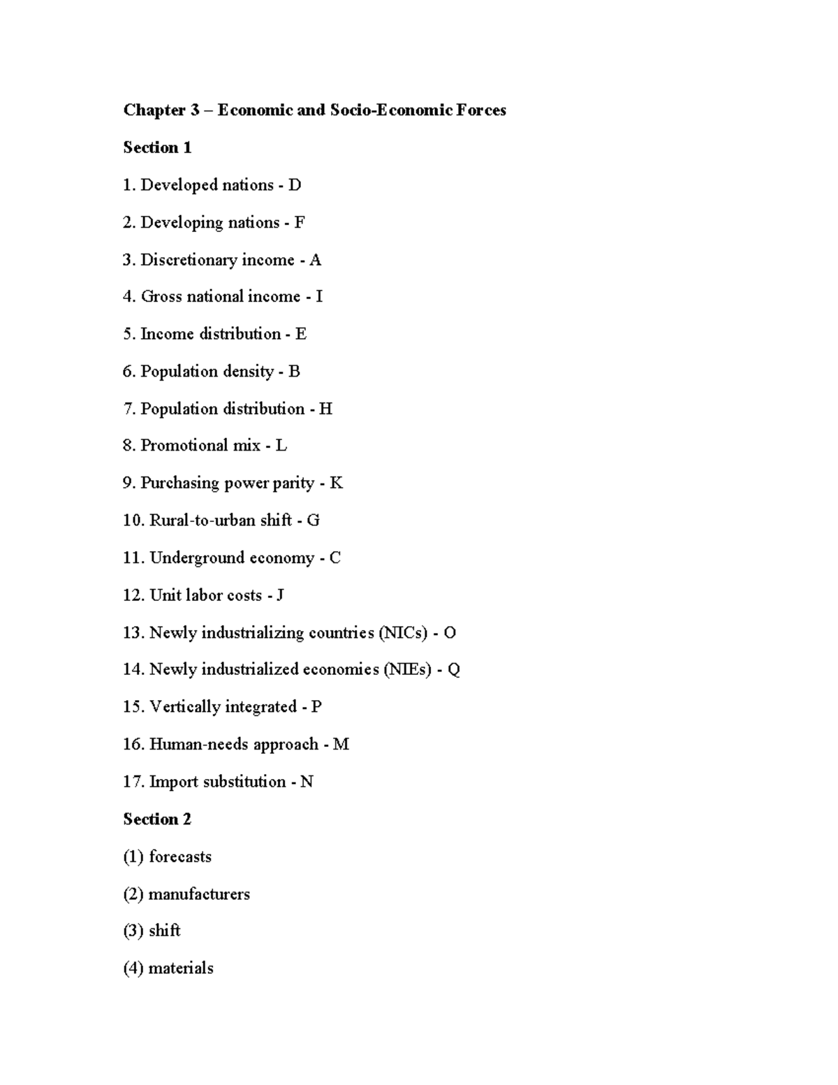 IB Chapter 3 Economic Forces Overview and Key Concepts - Studocu