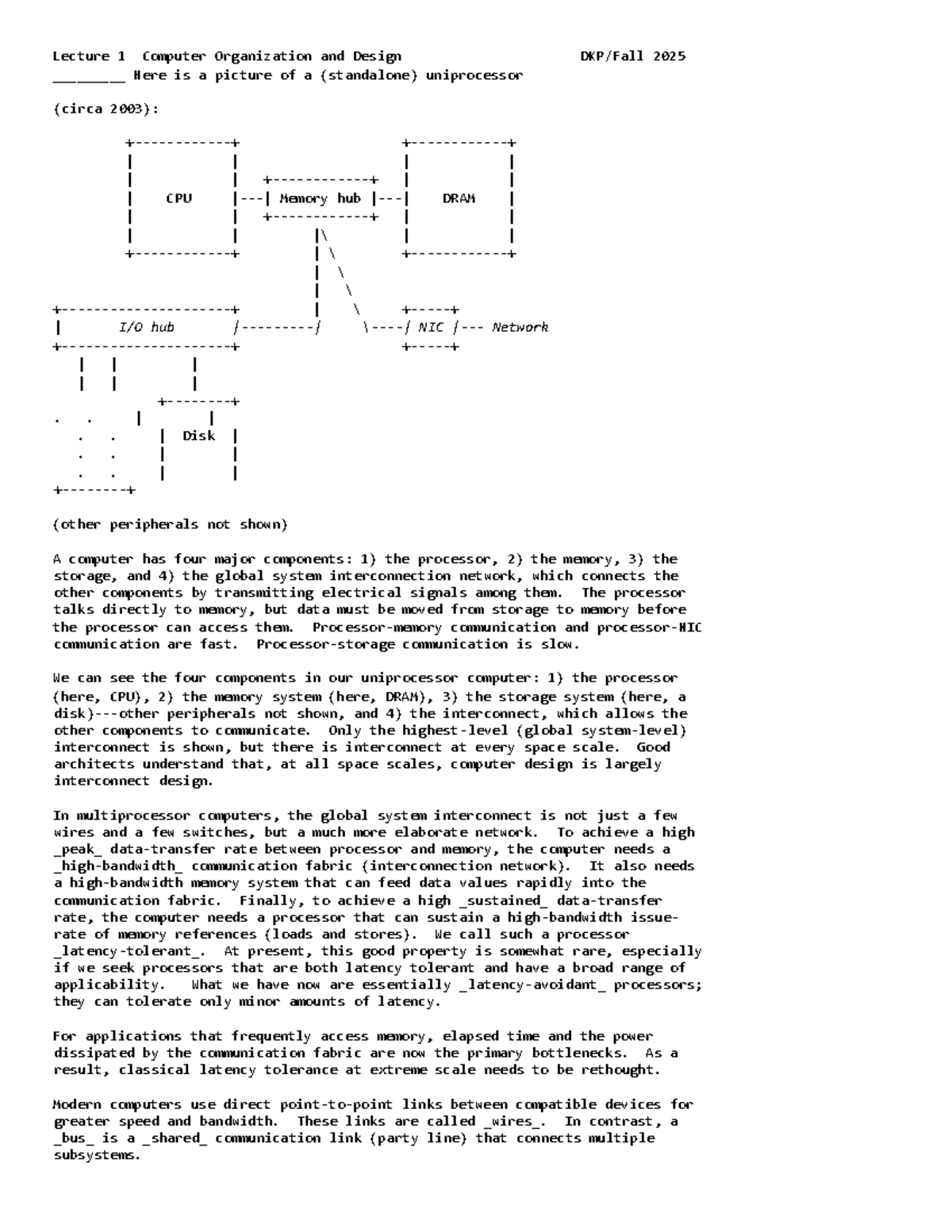 [COMP 5201-F25] Lecture 1: Overview of Computer Organization and Design ...