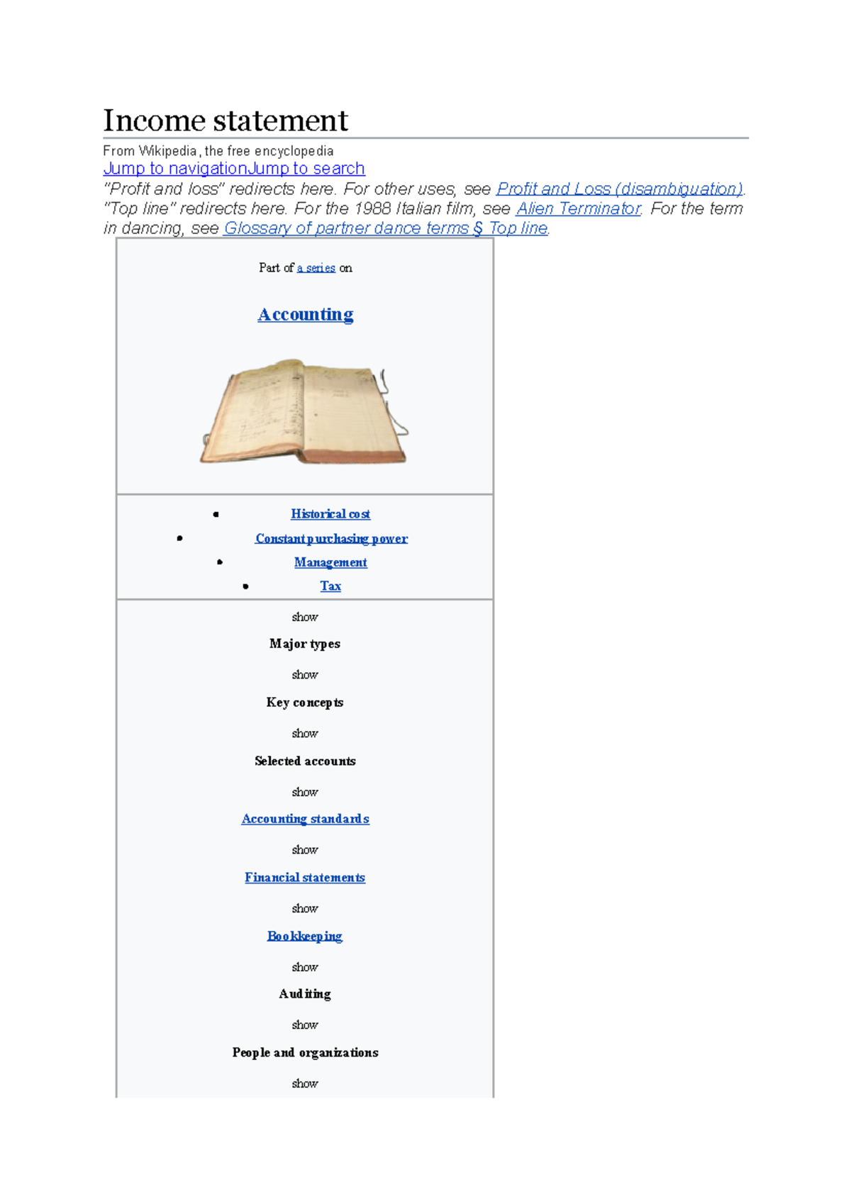 Income statement Notes - Income statement From Wikipedia, the free ...