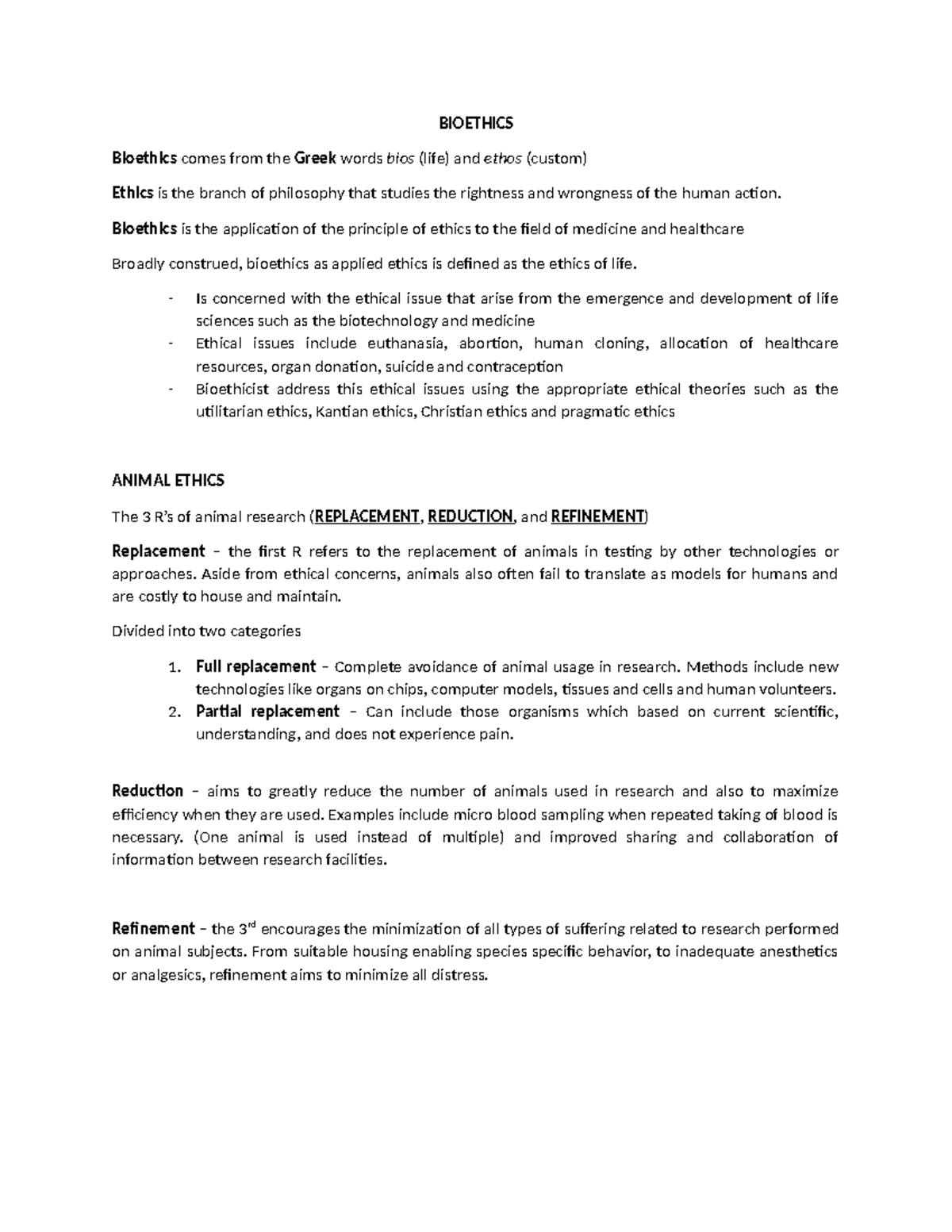 Draft bioethics larobis - BIOETHICS Bioethics comes from the Greek ...