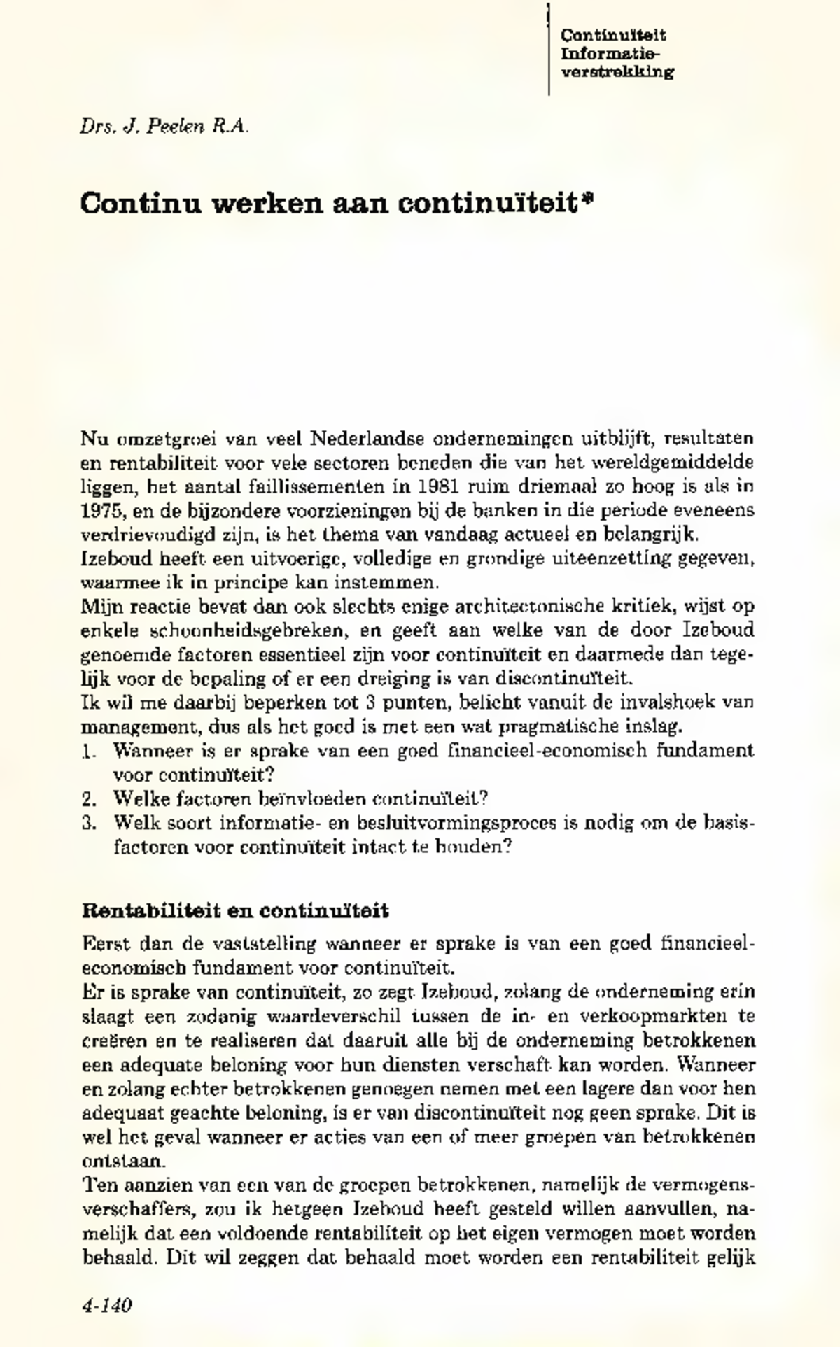 Continuïteit en Rentabiliteit: Essentiële Factoren voor Ondernemingen ...