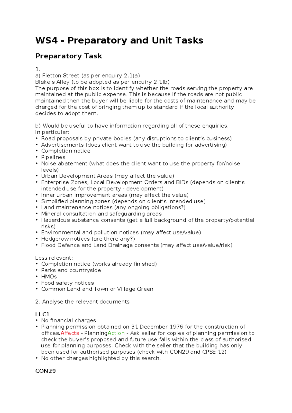 Lec 4 - WS4: Key Insights on Preparatory & Unit Tasks - Studocu