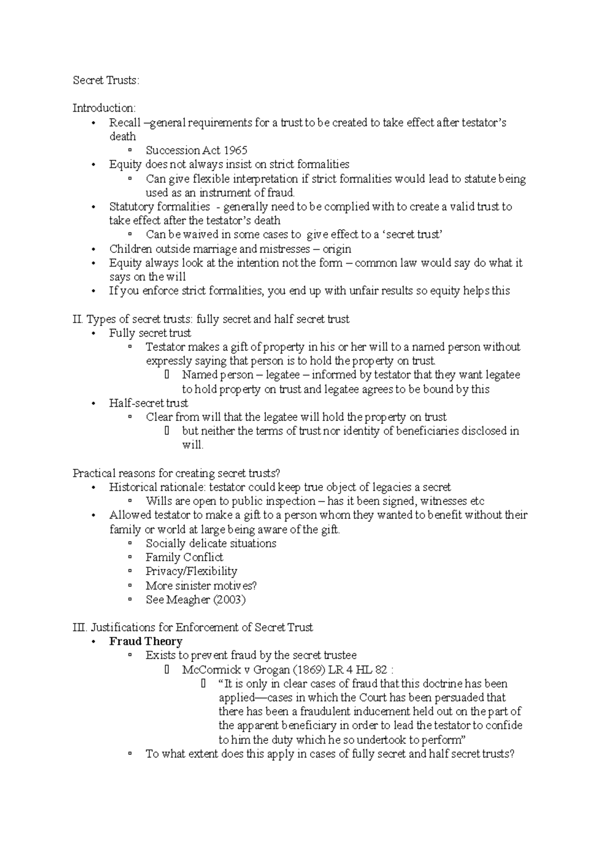 Secret Trusts in Equity Law: Understanding the Types and Implications ...