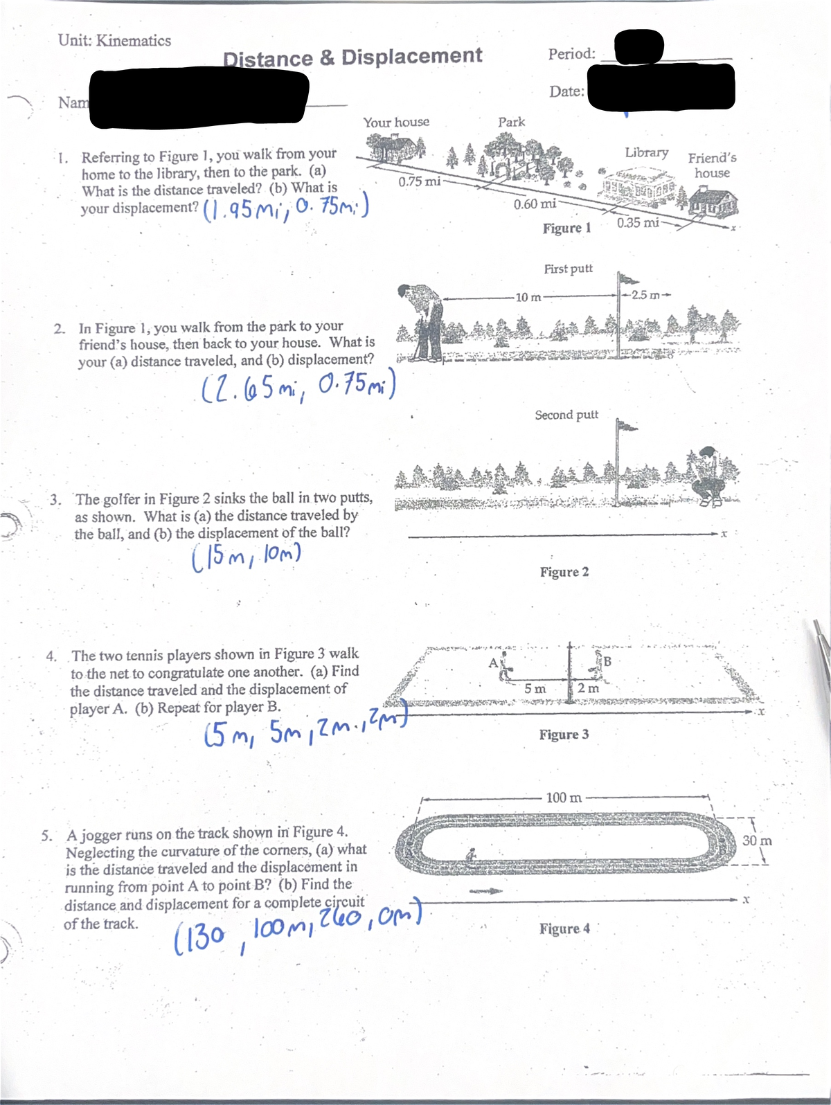 Distance and Displacement - Unit: Kinematics I. Distance & Displacement ...