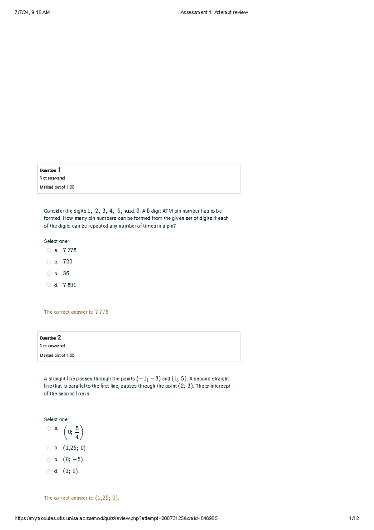Assessment 1: Quiz Questions and Answers - Studocu