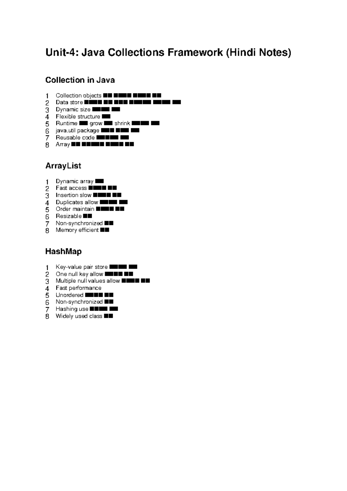 Java Collections Unit4 Full Hindi Notes - Unit-4: Java Collections ...