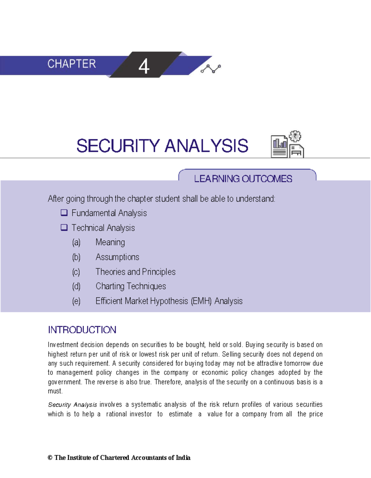 Chapter 4 - Security Analysis - Financial Reporting - ICAI - Studocu