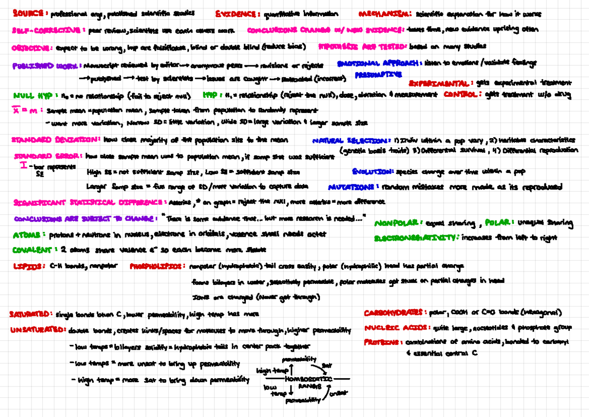 Exam 1 Study Guide for BIOL113 - Key Concepts and Cheat Sheet - Studocu