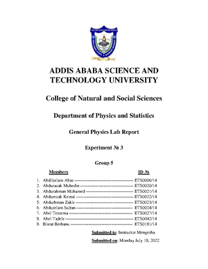 Sample Lab Report - Guidelines for a Physics Lab Reports A laboratory ...
