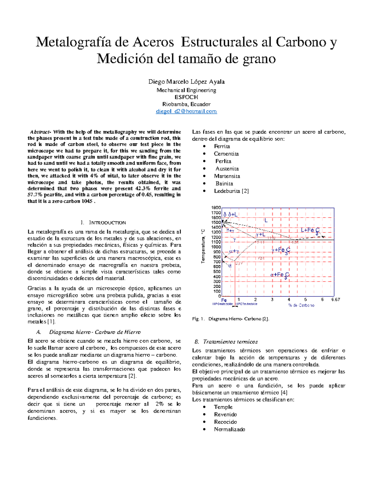 Estudio de Metalografía Cuantitativa en Acero 1045: Tamaño de Grano ...