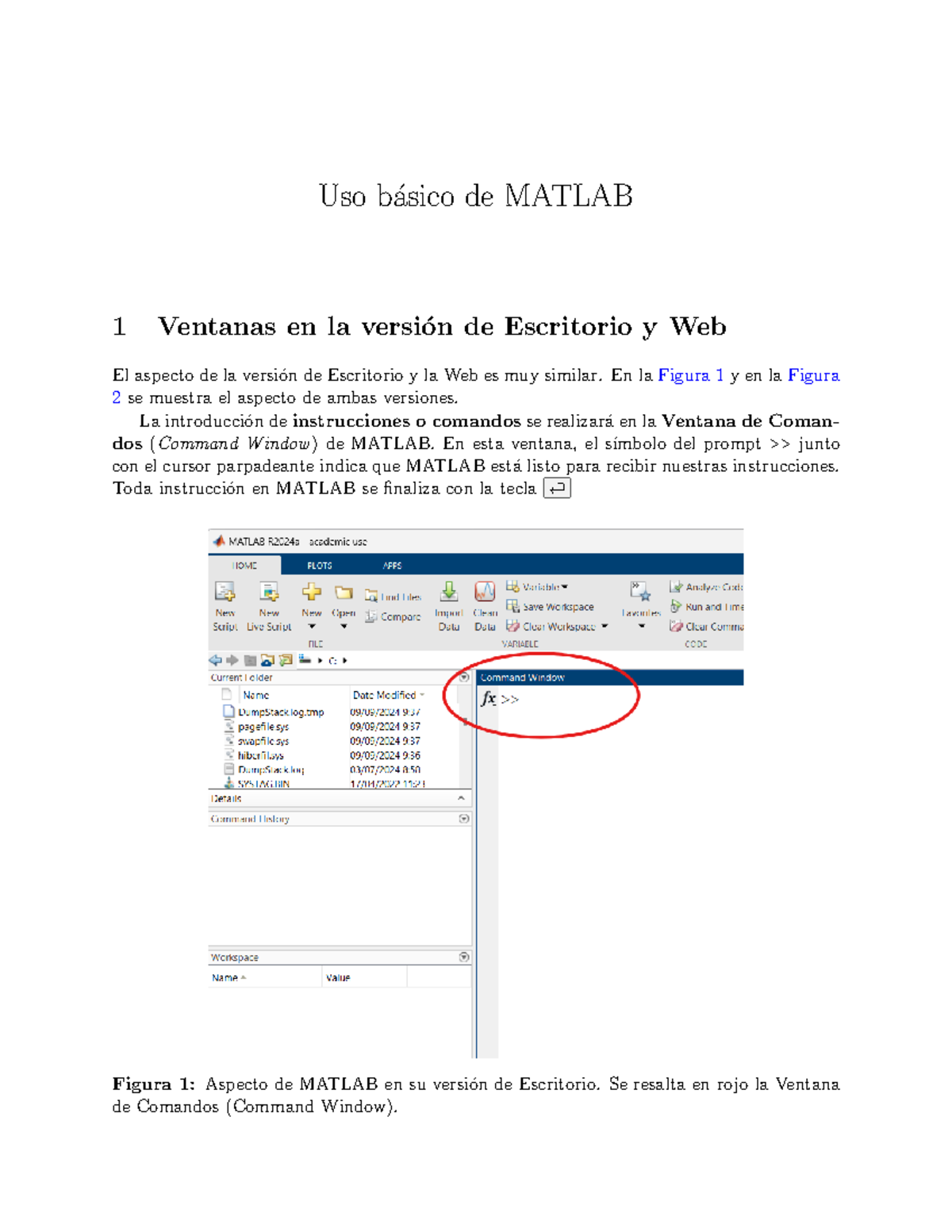 Matlab-uso básico - Pdf sobre el uso básico del software Matlab - Uso b ...