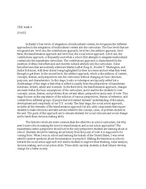 Educ 210 Reading Notes - Week Two Reading Notes Bell - Theoretical ...