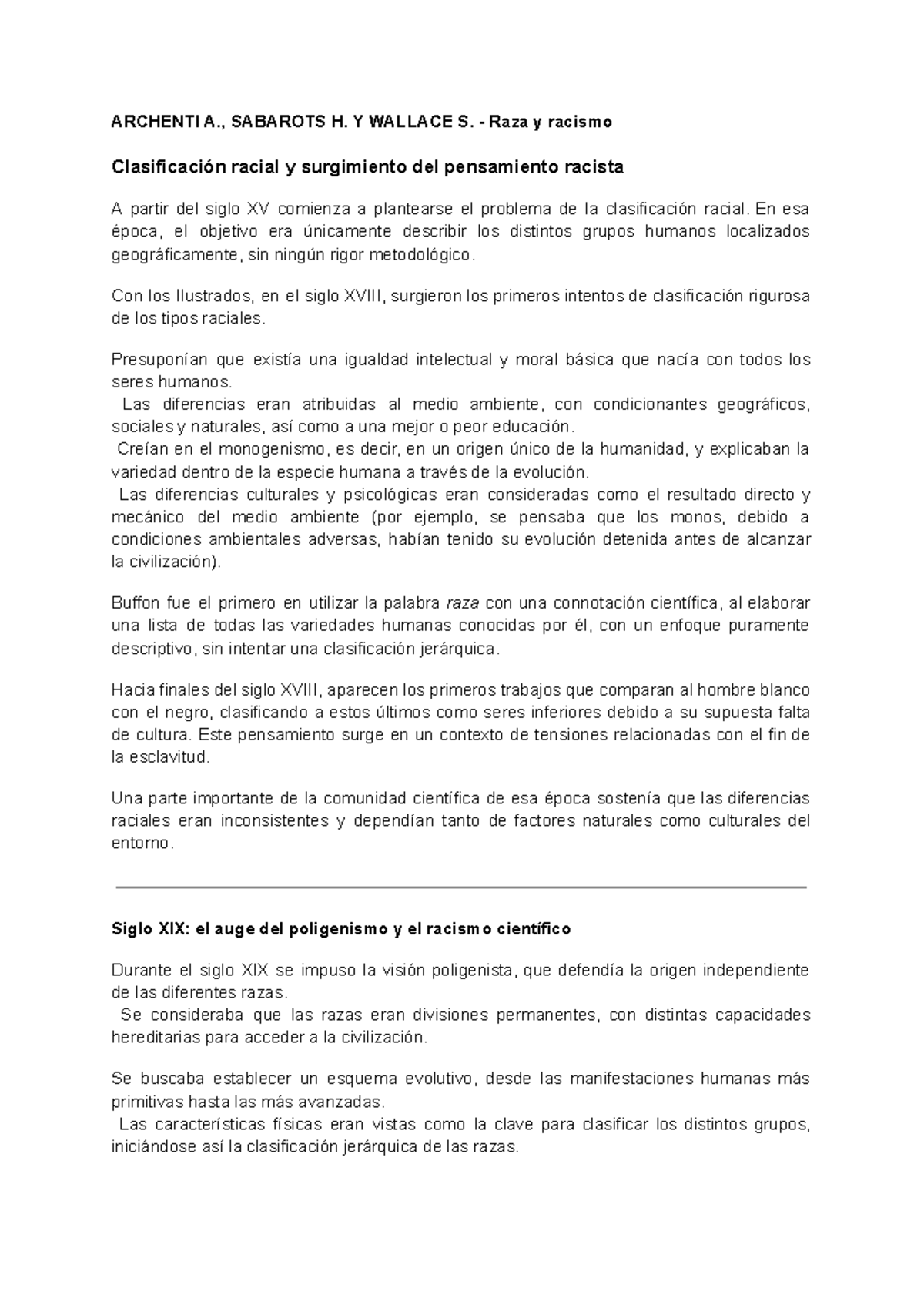 Resumen Antro - Parte 2: Raza, Racismo y Construcción Social - Studocu
