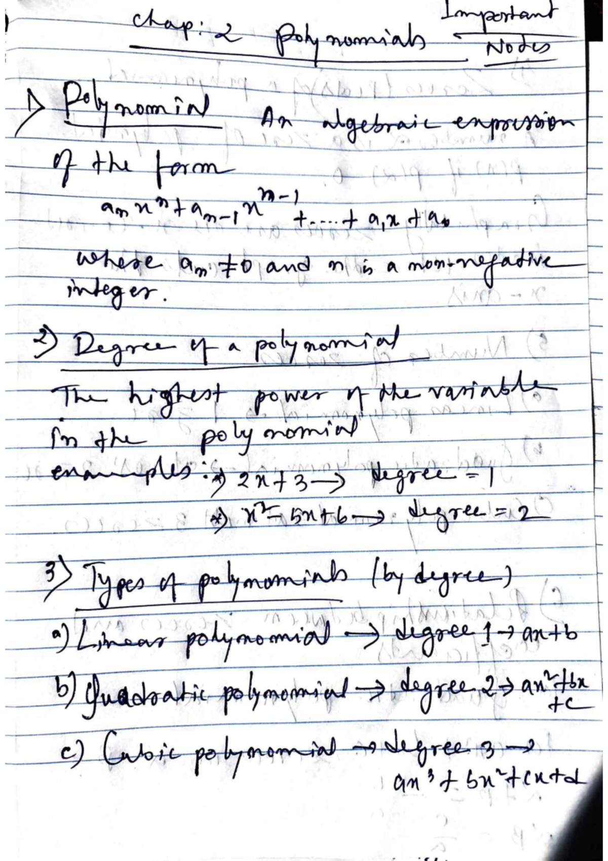 Chapter 2: Important Notes on Polynomials and Their Properties - Studocu