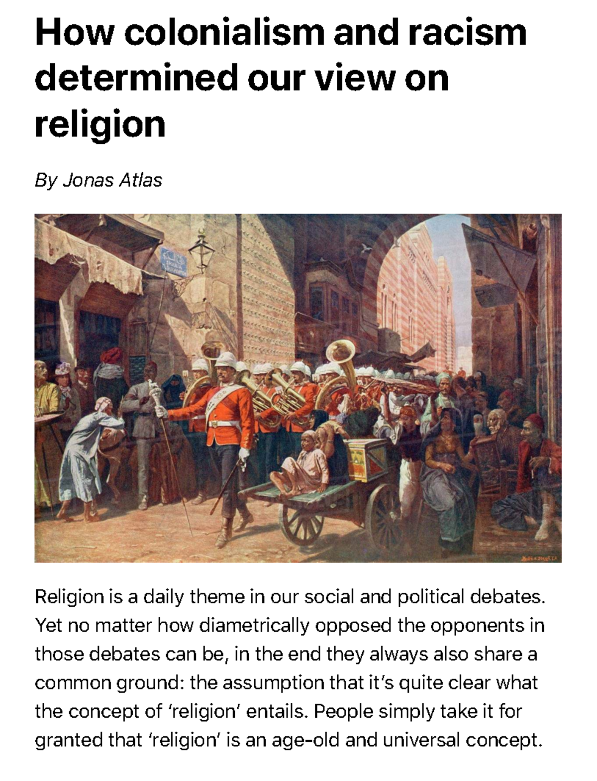 Colonialism, Racism, and the Concept of Religion: A Historical Analysis ...