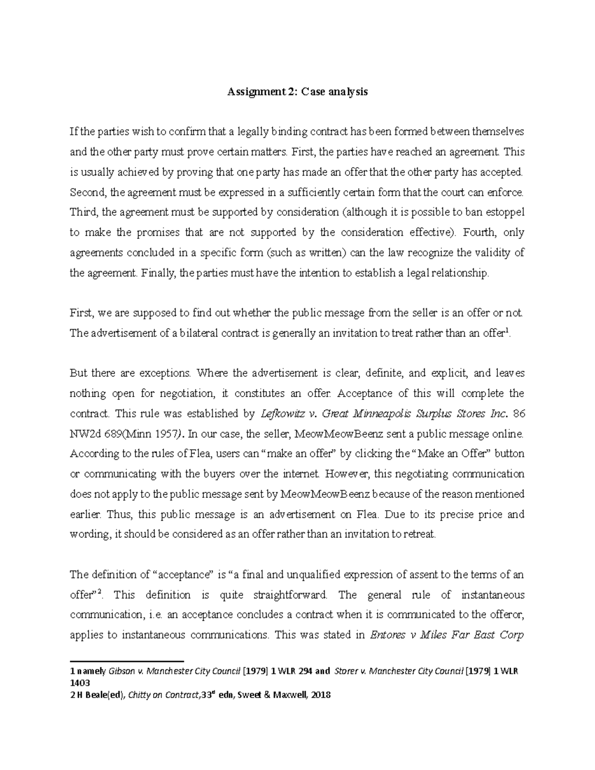 Tutorial 2 - Assignment 2: Case analysis If the parties wish to confirm ...