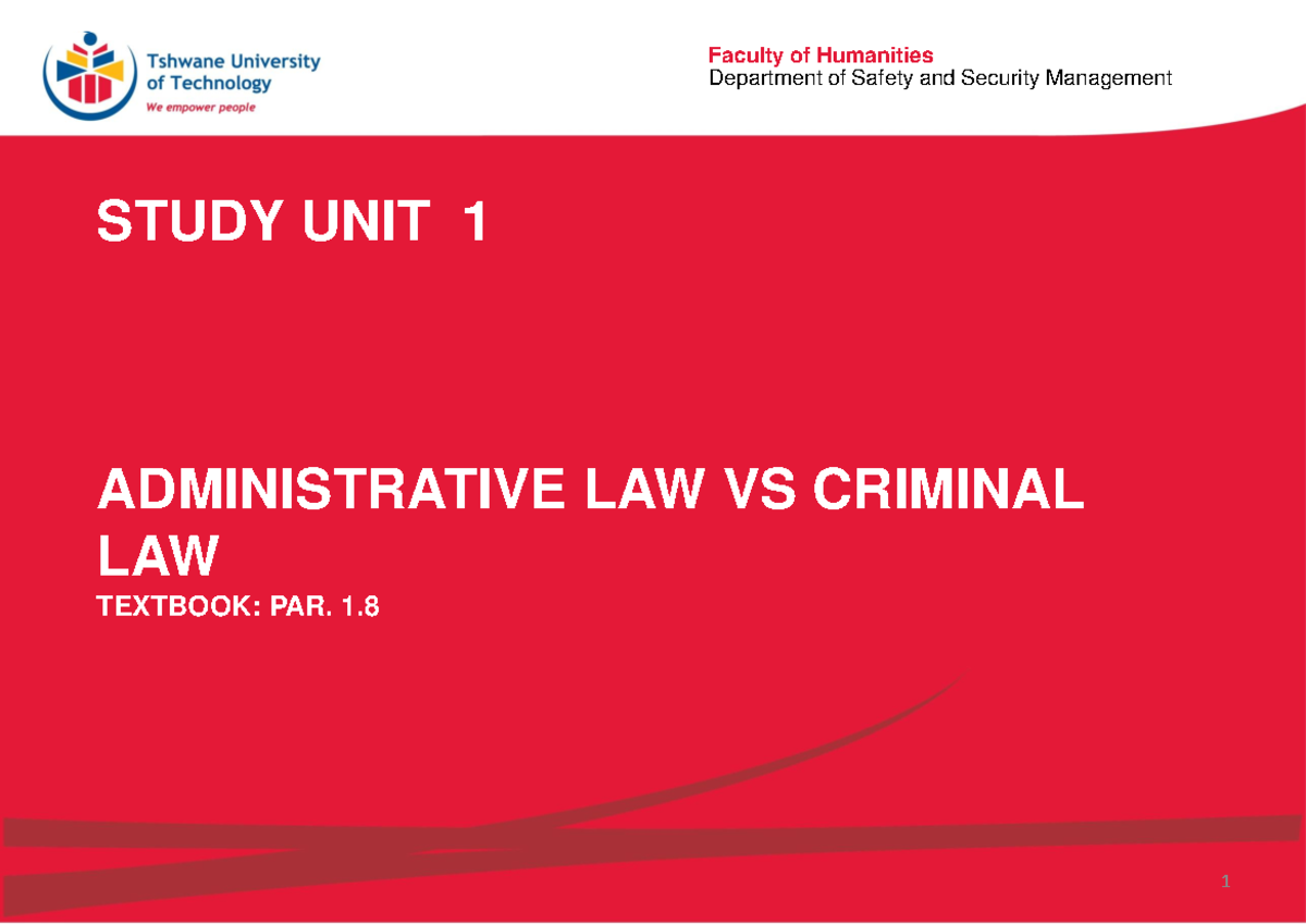 Administrative Law vs Criminal Law: A Comparative Overview (HUM 101 ...