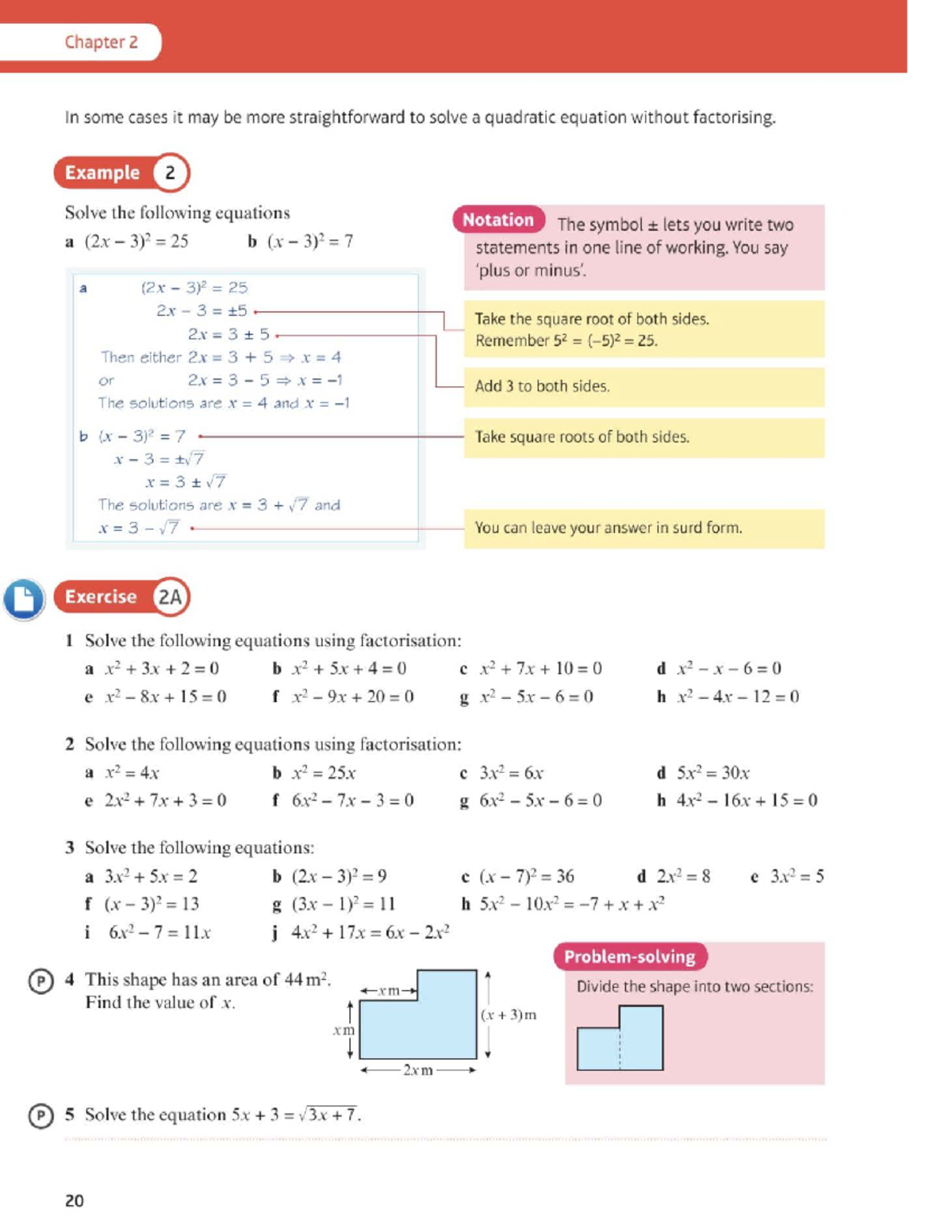 Pure 1 1 - Chapter 2: Solving Quadratic Equations Overview - Studocu