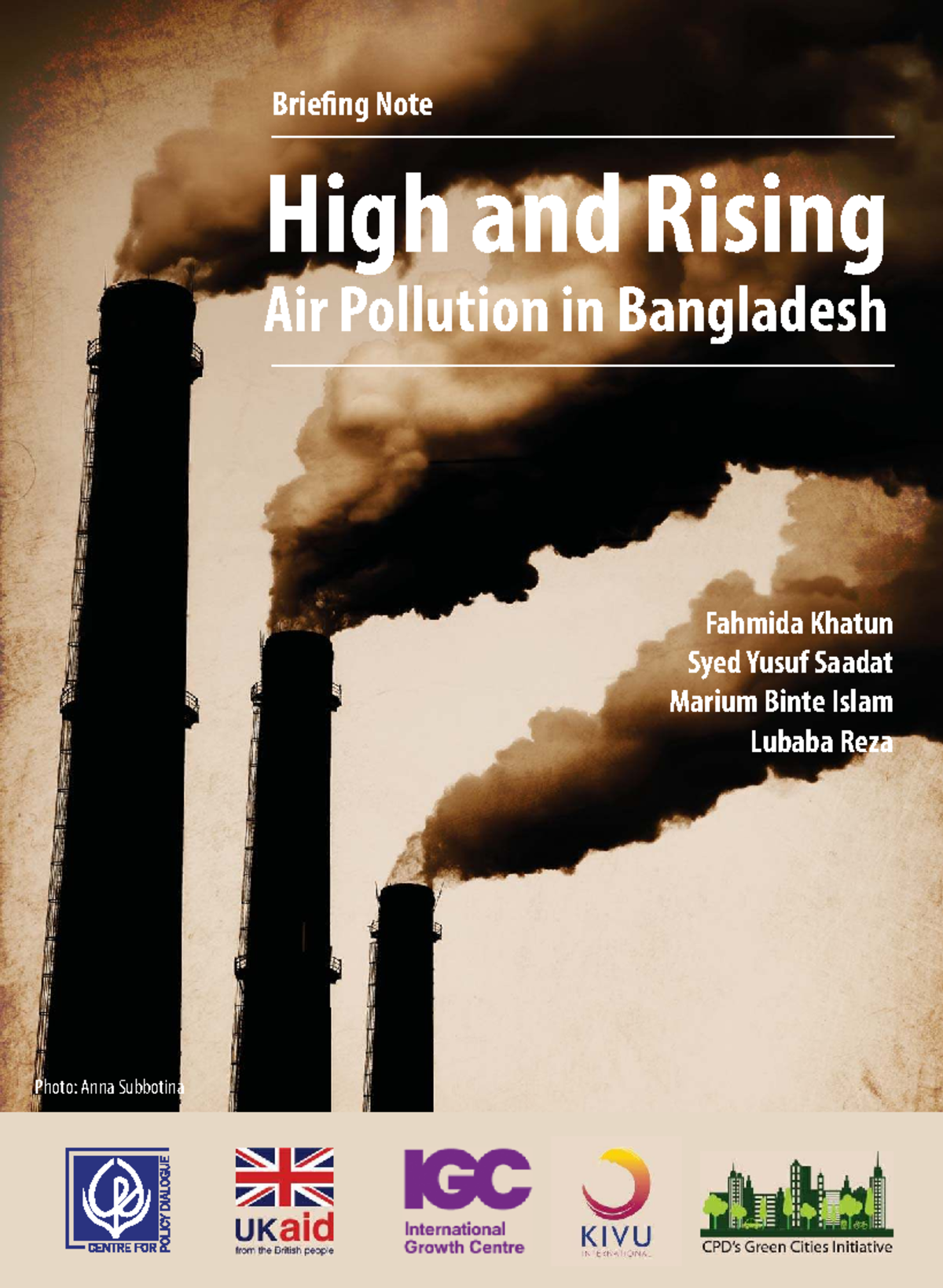 High and Rising Air Pollution in Bangladesh: A Briefing Note - Studocu