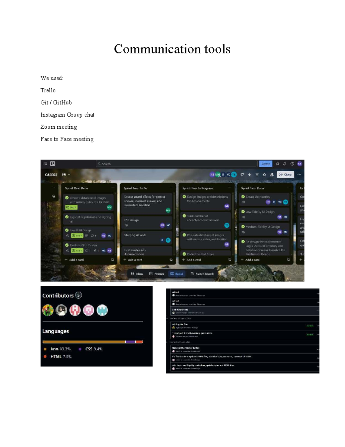Communication - Project materials - CAB302 - Communication tools We ...