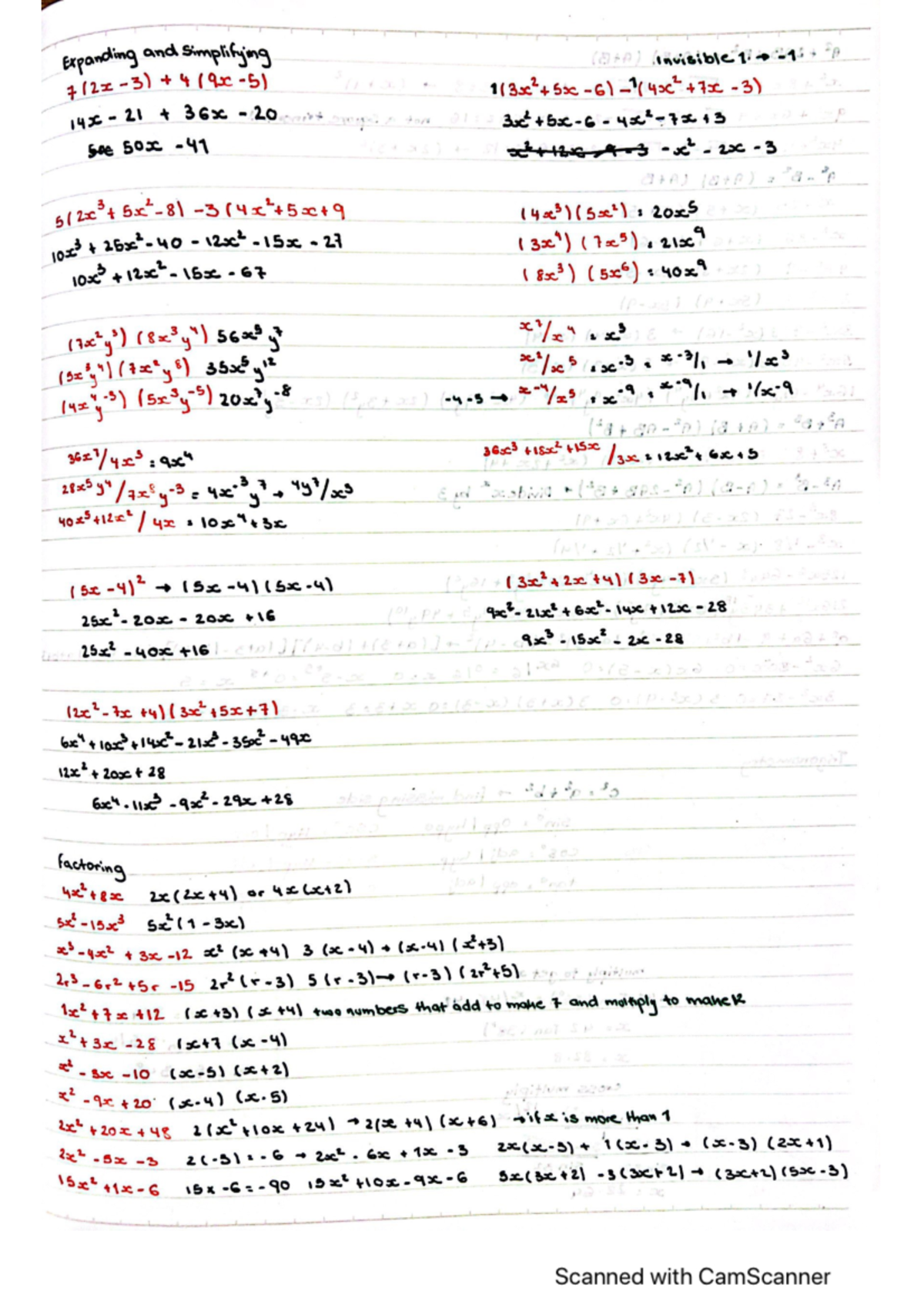 Advanced funcions notes - Studocu