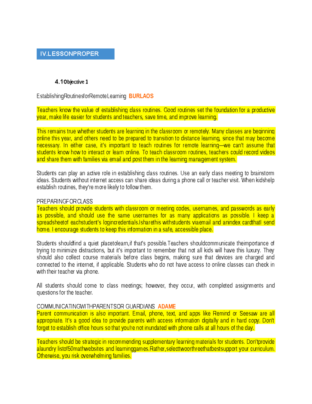 Module 8: Establishing Routines for Remote Learning - Teacher ...
