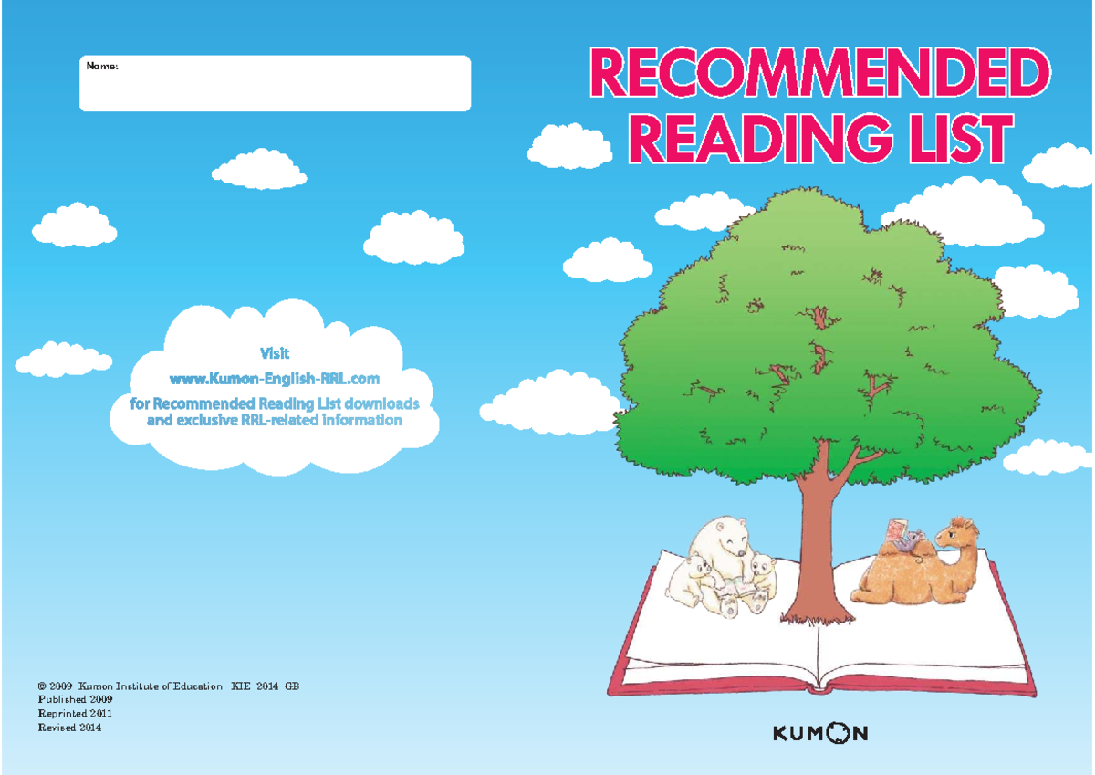 Kumon English Recommended Reading List (RRL) 2015 Complete Guide - Studocu