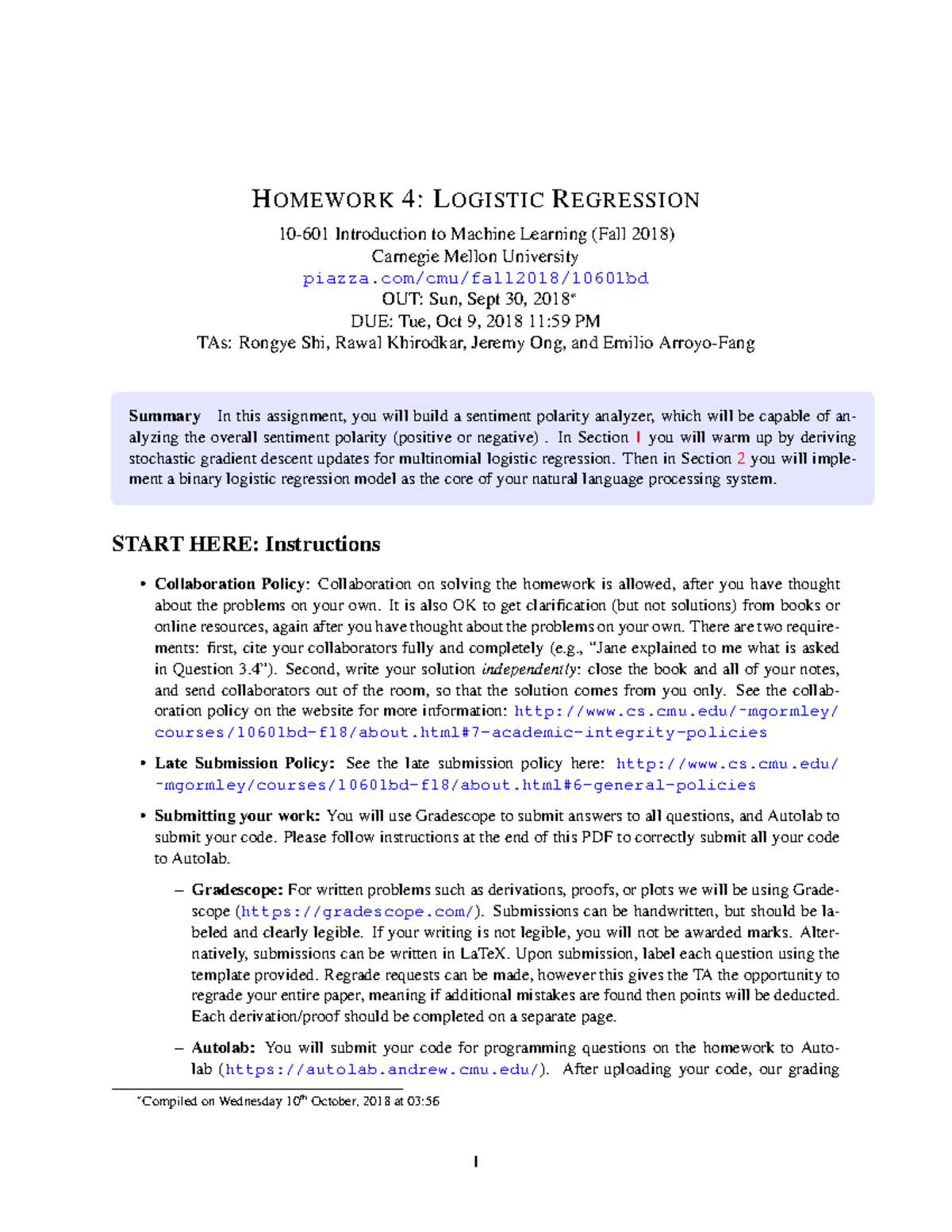 HW4 Sub - F18 10601 HW4 Writeup - Course - HOMEWORK 4: LOGISTIC ...