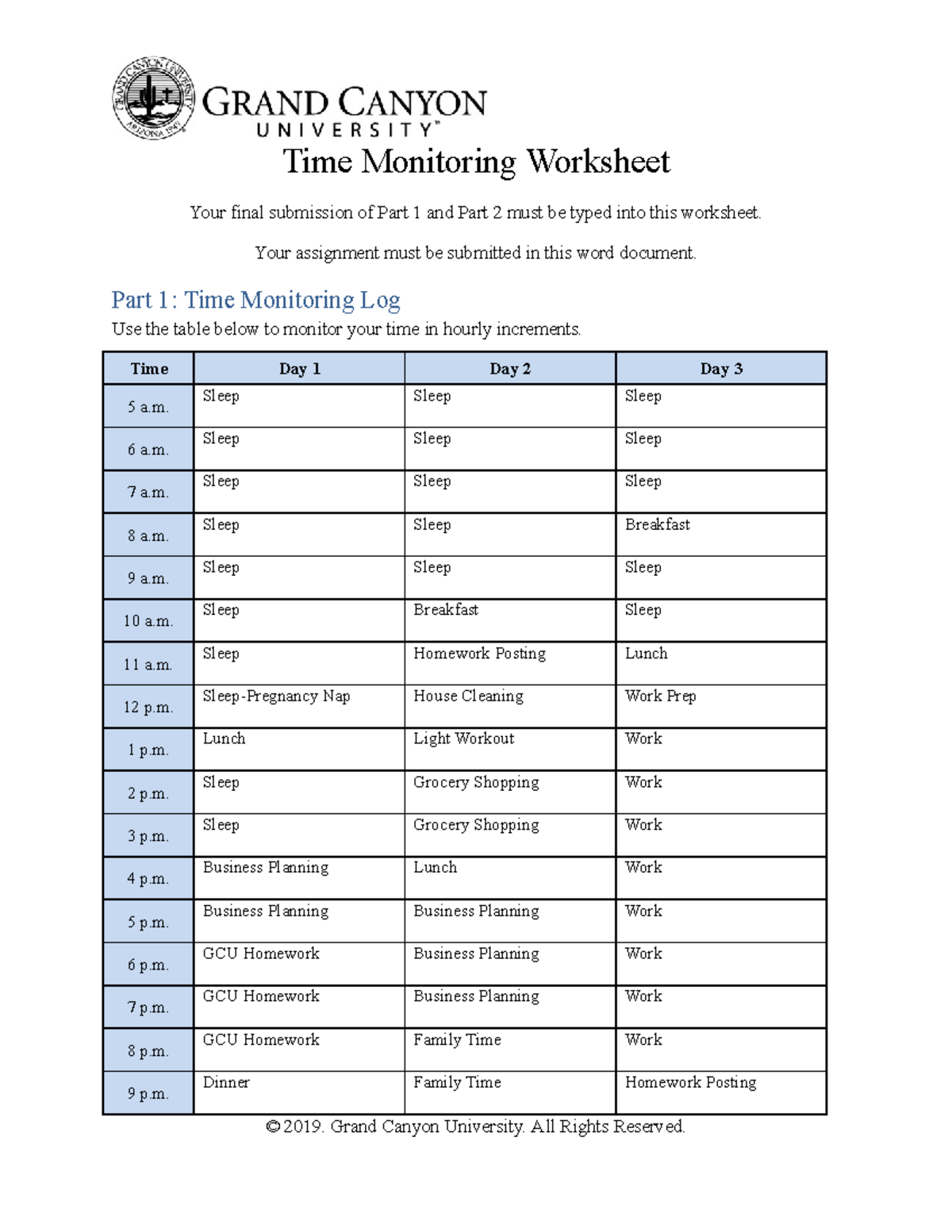 UNV-504-Time Monitoring Worksheet and Reflection Guide - Studocu