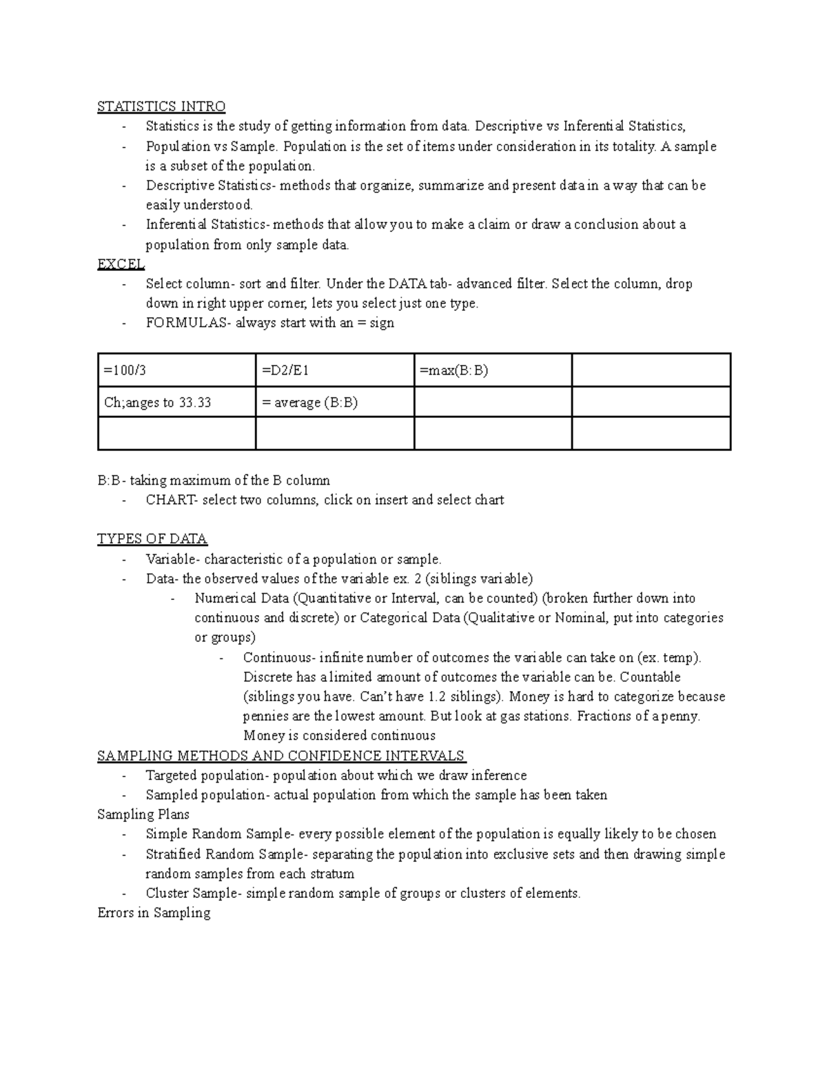 ECON 202 - Chapter 1 Notes on Economic Statistics by Colleen Schultz ...