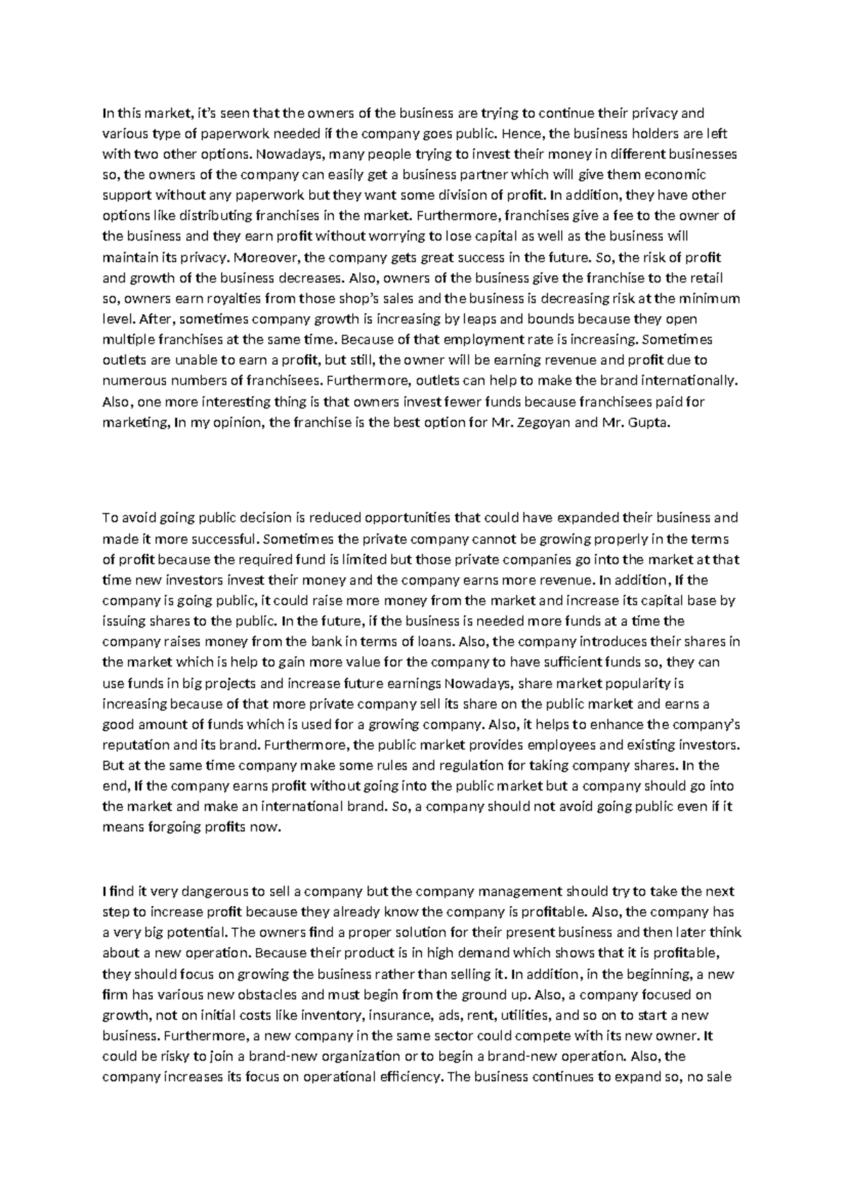 BUS 101 Assignment 1: Analysis of Business Growth Strategies - Studocu