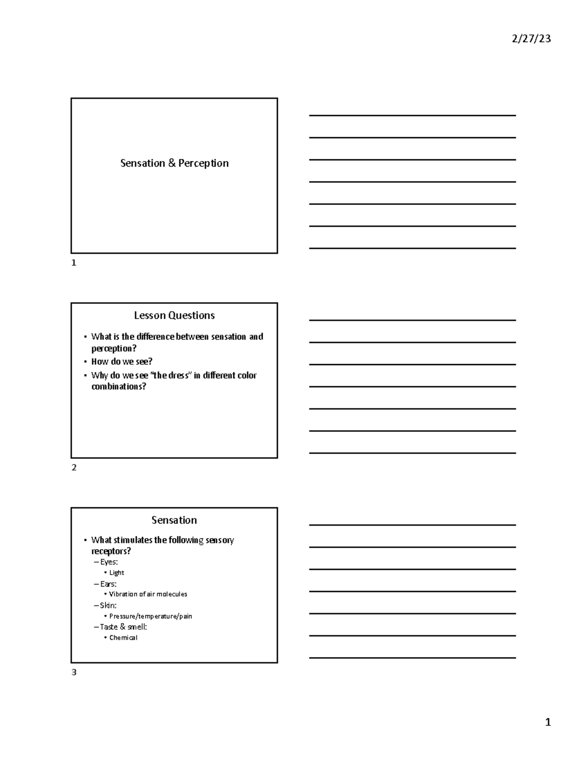 Ch 5: Sensation & Perception - Key Concepts and Principles - Sensation ...