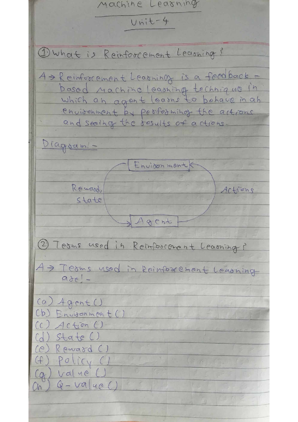 ML 4: Reinforcement Learning Concepts and Techniques Explained - Studocu