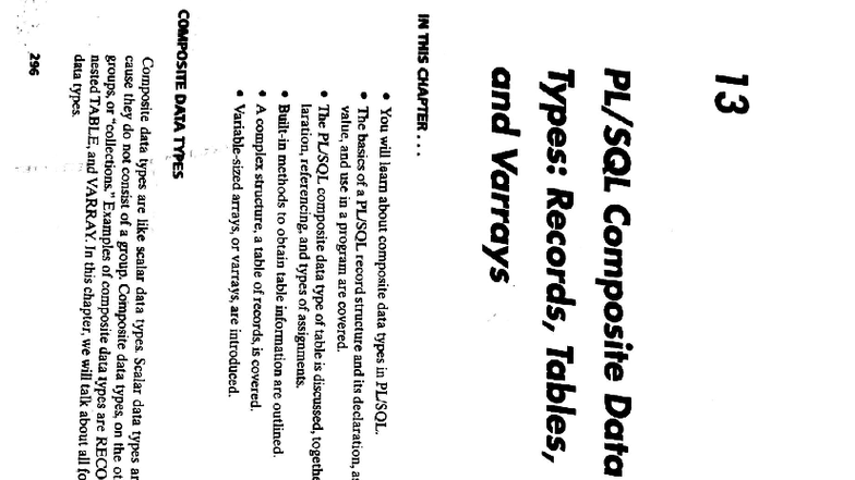 Oracle Unit 5: Understanding Composite Data Types and Records - Studocu